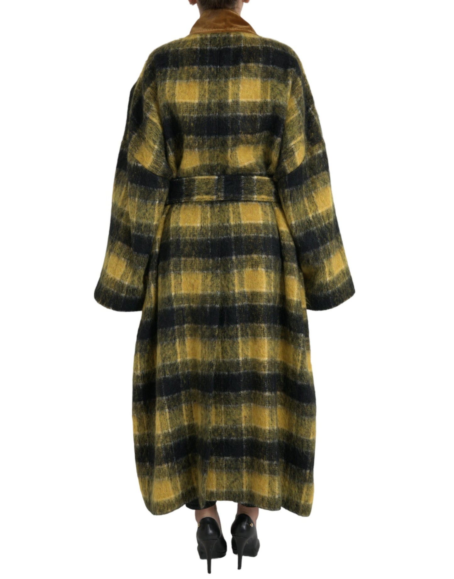 Dolce & Gabbana - Manteau à manches longues à carreaux jaunes