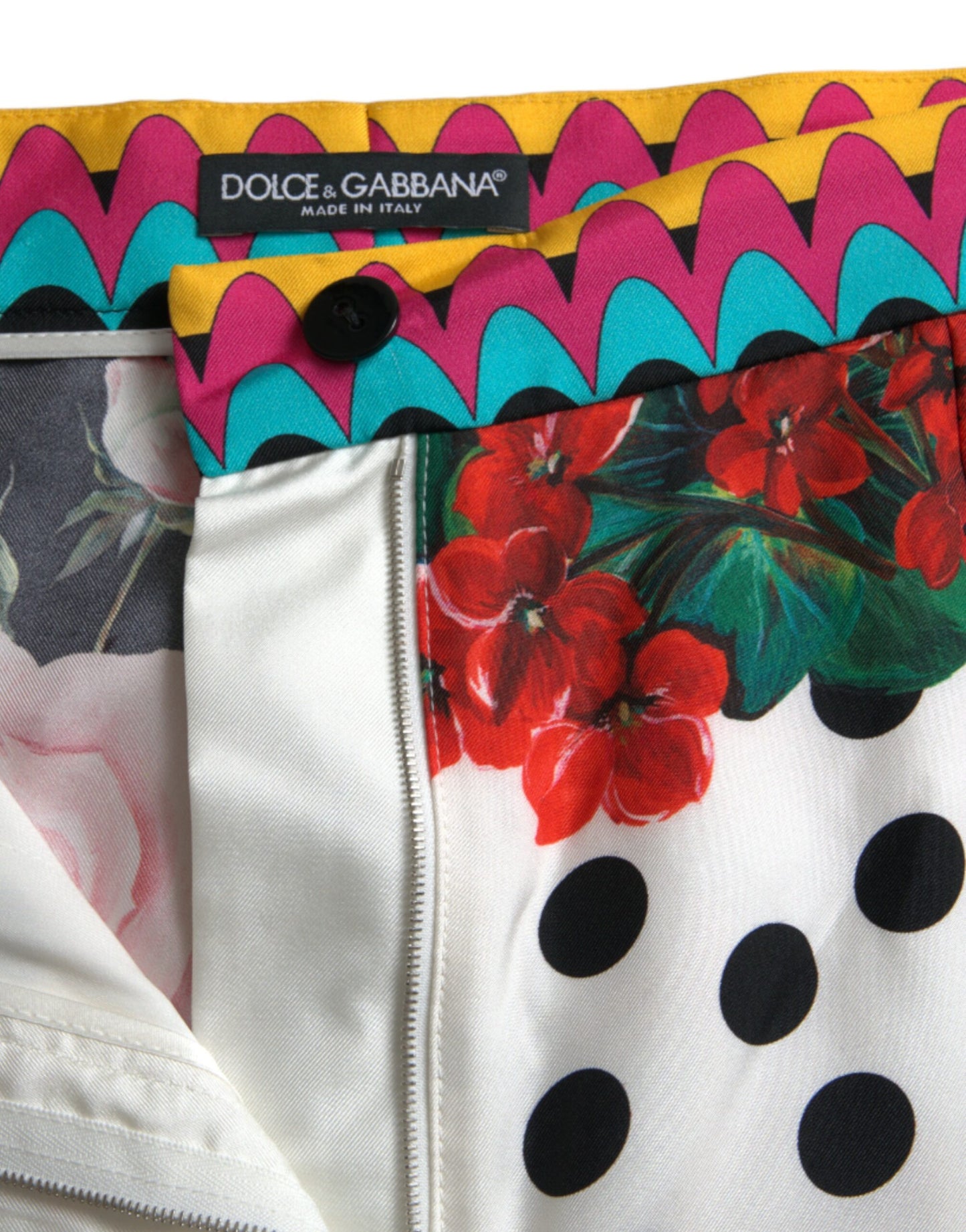 Short chaud à pois et fleurs multicolores Dolce & Gabbana