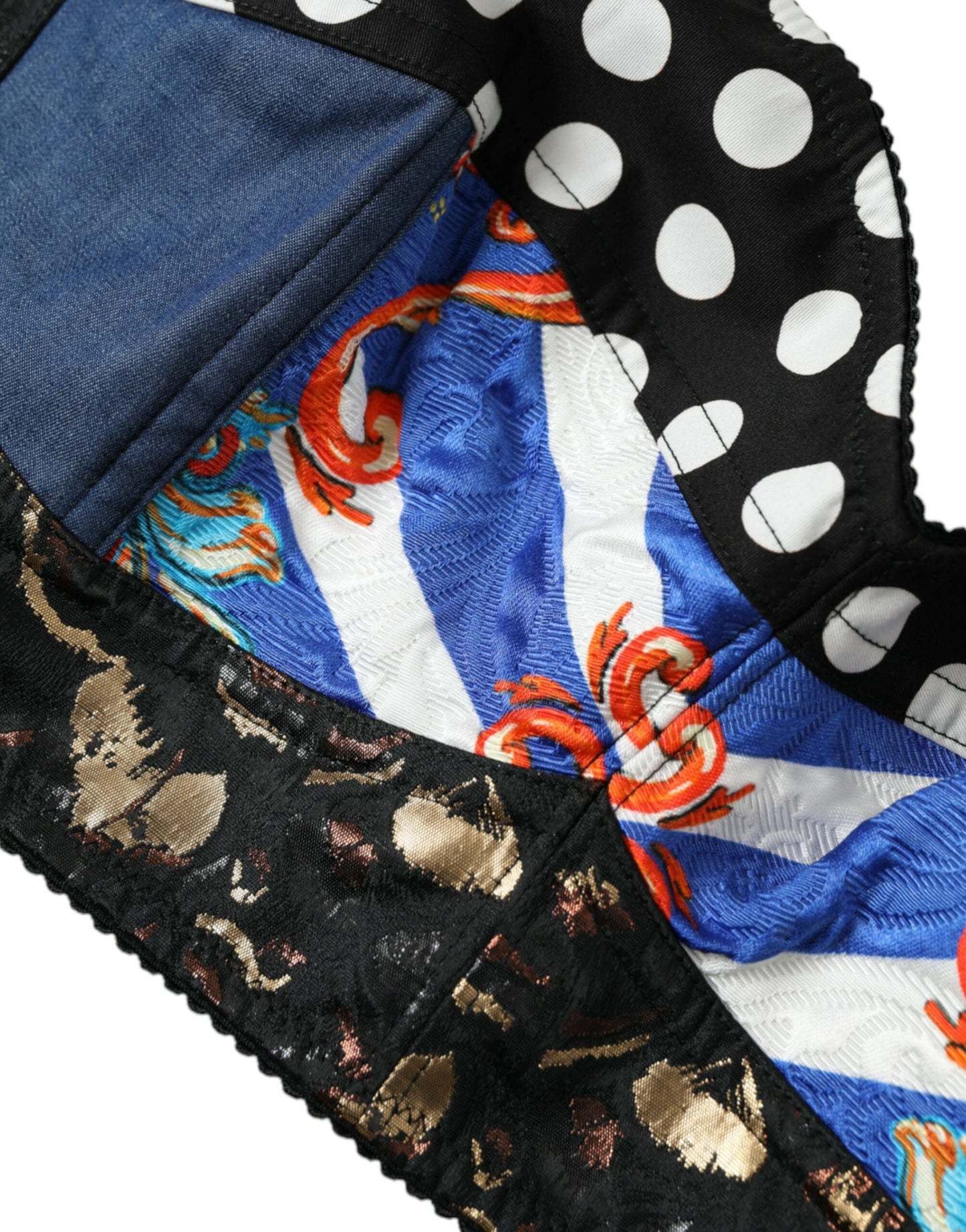 Dolce & Gabbana – Bustier-Crop-Top mit mehrfarbigem Blumen-Patchwork