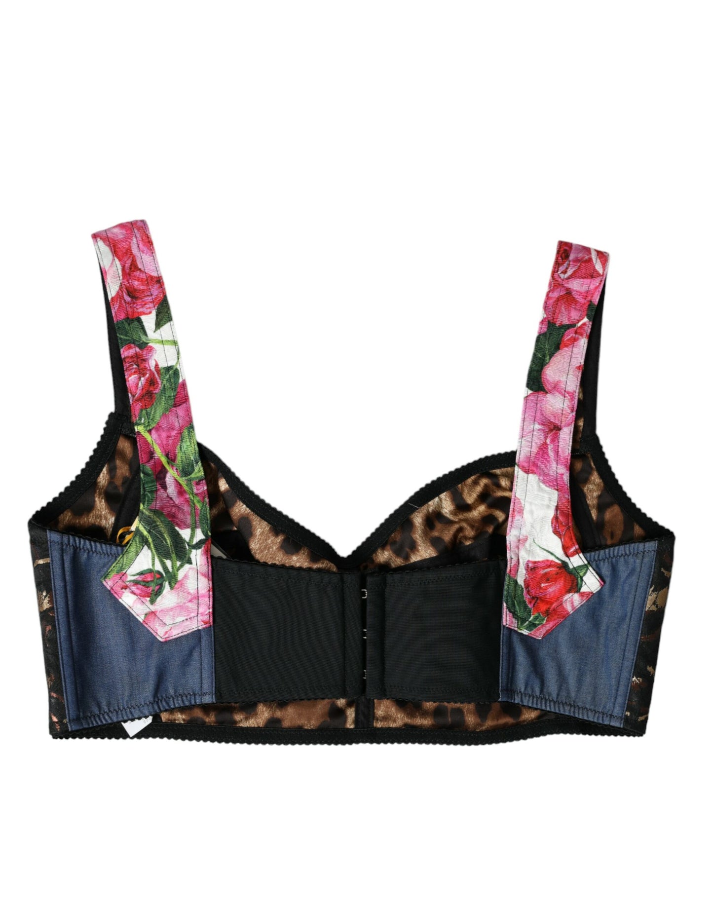 Dolce & Gabbana – Bustier-Crop-Top mit mehrfarbigem Blumen-Patchwork
