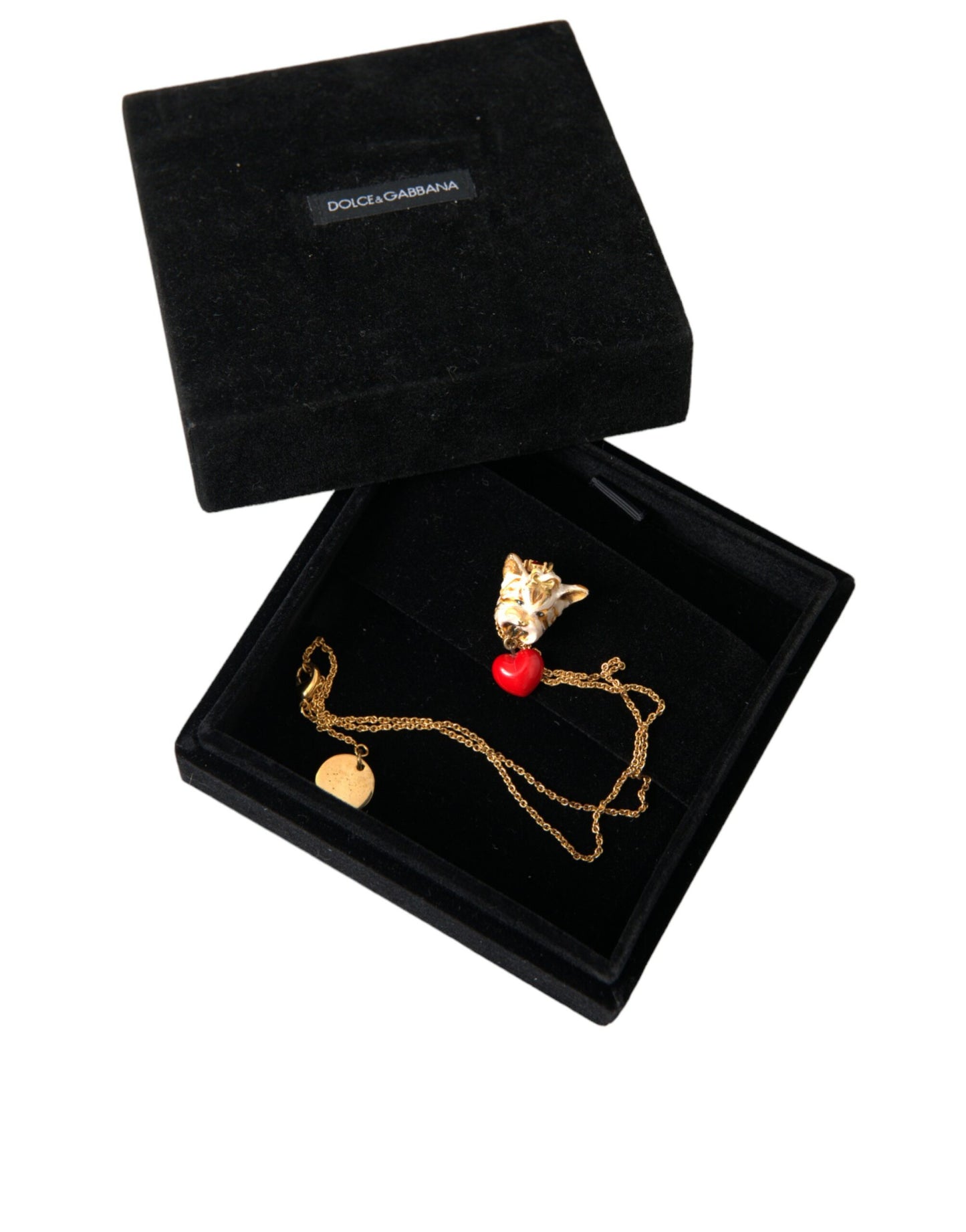 Collier Dolce & Gabbana avec pendentif en forme de cœur et chaîne en laiton doré