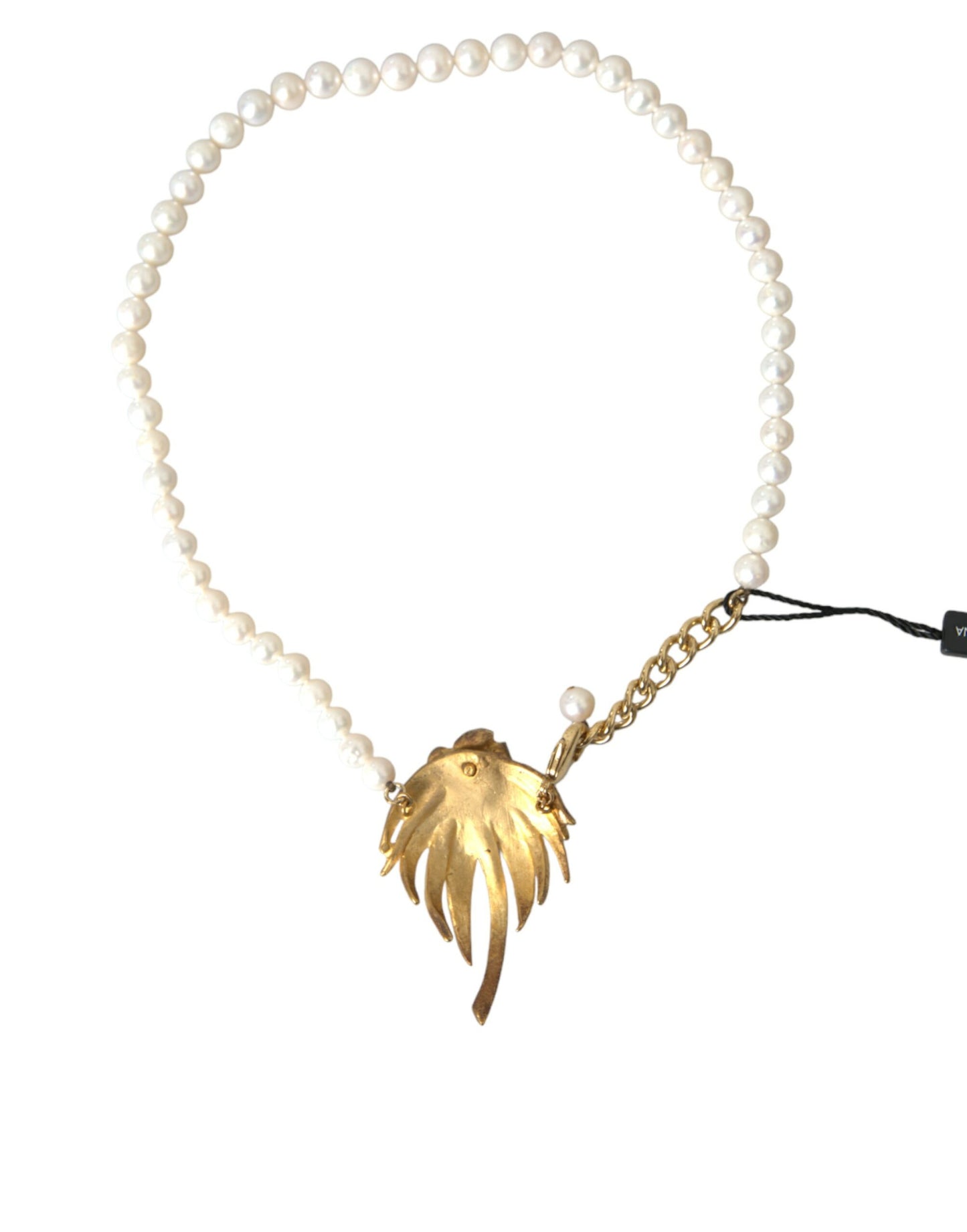 Collier Dolce & Gabbana avec pendentif arbre en laiton doré et perles de cristal