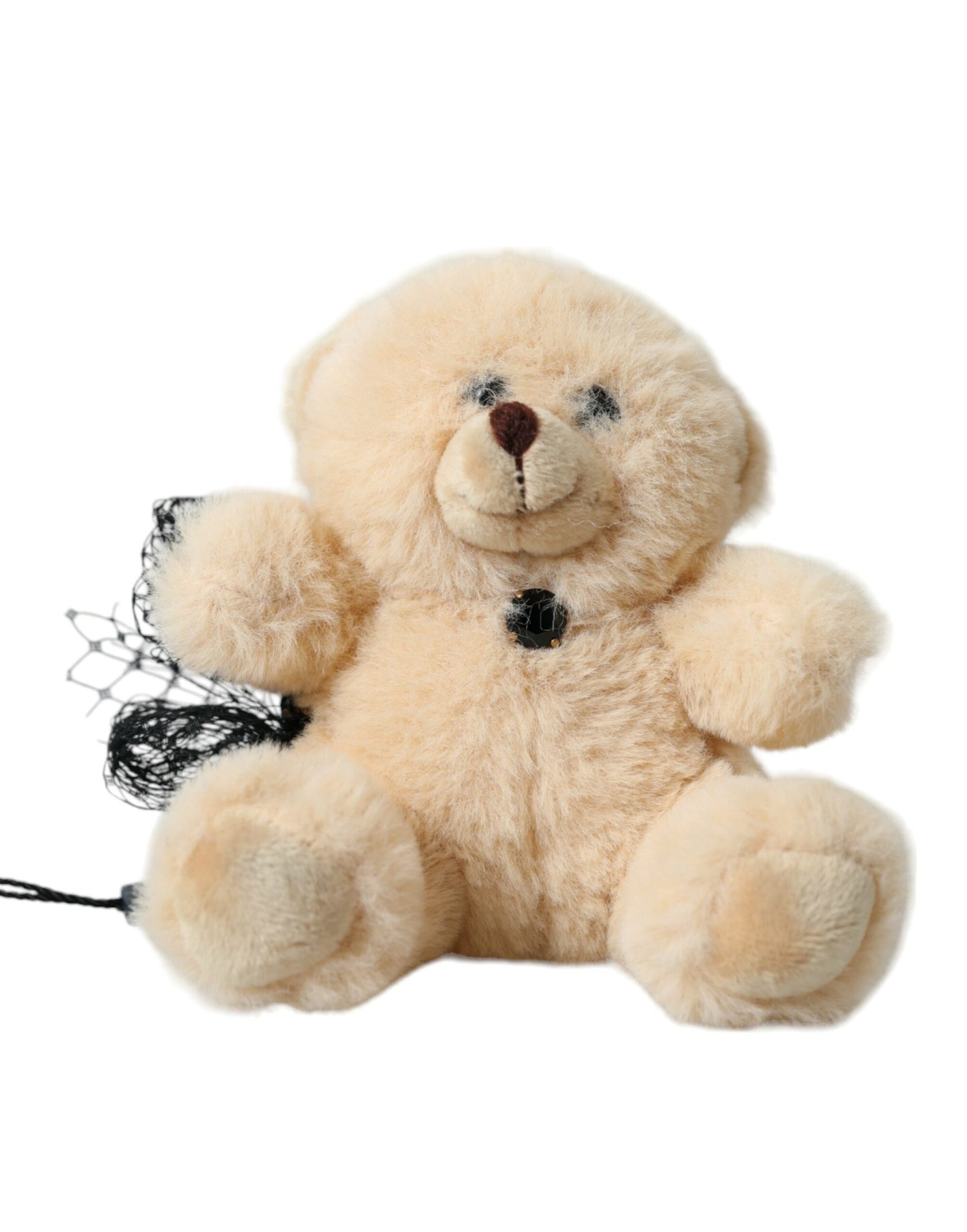 Pince à cheveux en maille filet beige Teddy Bear de Dolce & Gabbana