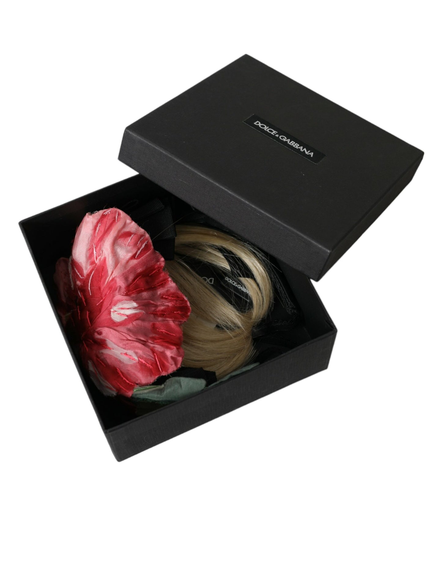 Bandeau de coiffure en viscose noire et blanche Dolce & Gabbana