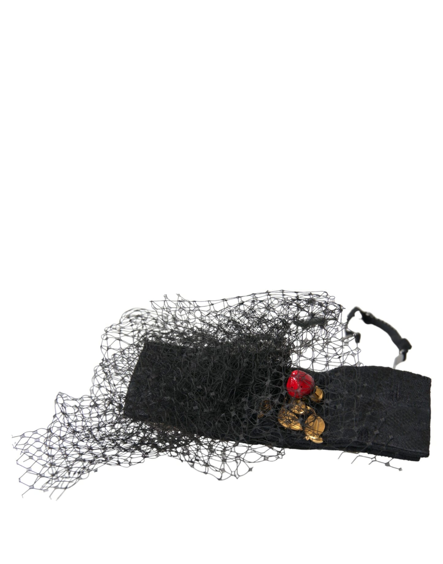 Serre-tête diadème en maille de cristal de Sicile à la fraise noire Dolce & Gabbana