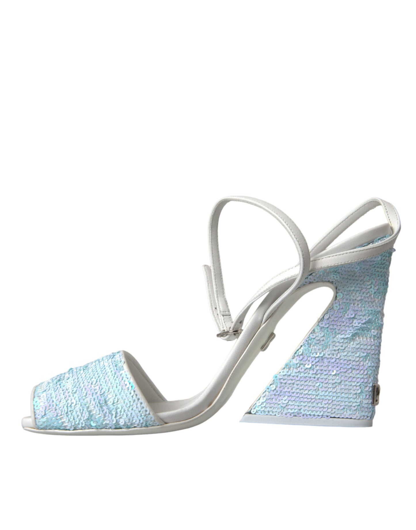 Sandales à bride cheville à sequins bleu clair Dolce & Gabbana