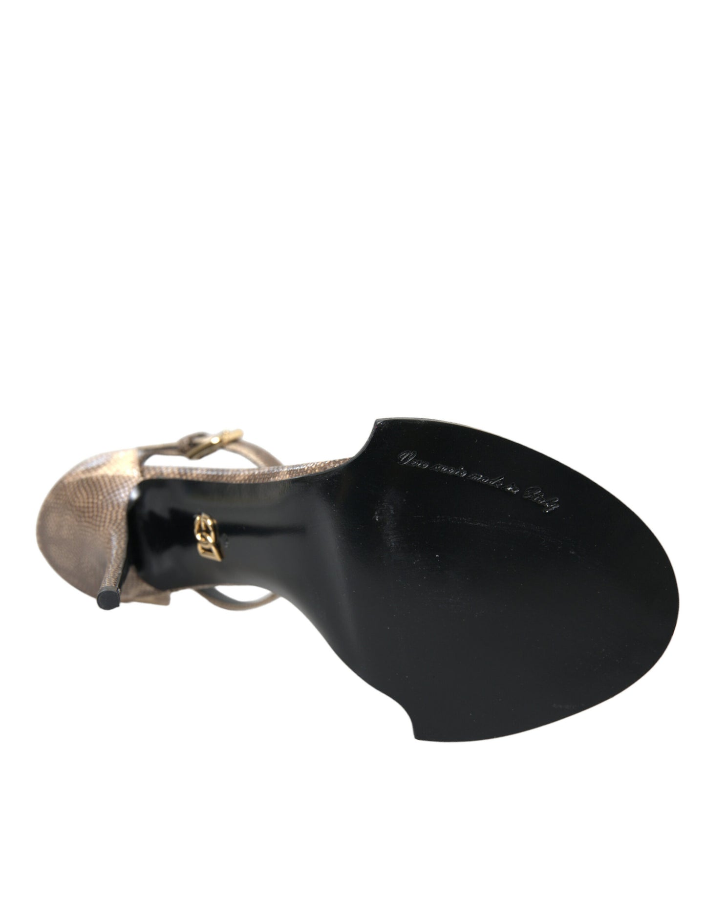 Sandales en cuir exotique marron et cristaux Dolce & Gabbana