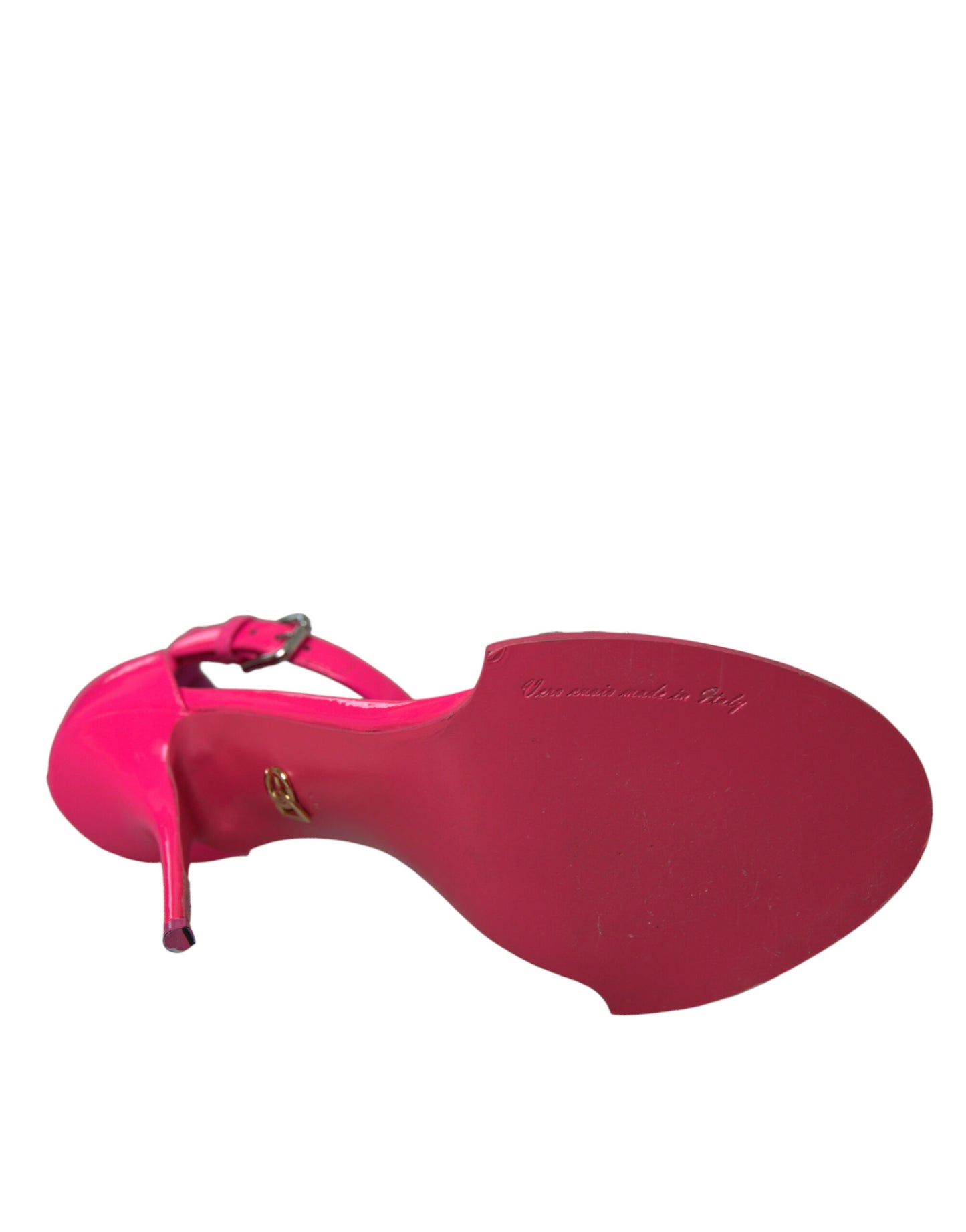 Sandales à talons en cuir rose et cristaux Dolce & Gabbana