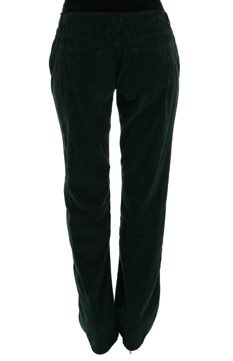 Jean en velours côtelé de coton vert Dolce & Gabbana