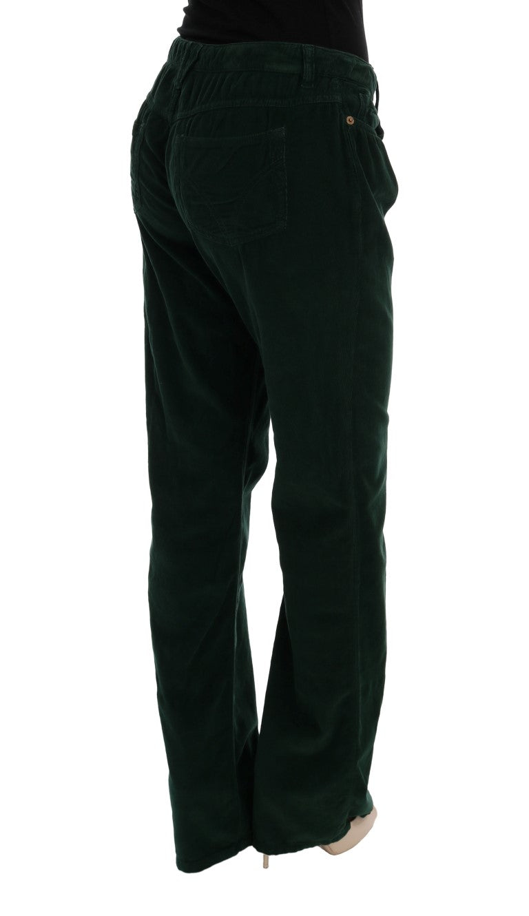 Jean en velours côtelé de coton vert Dolce & Gabbana