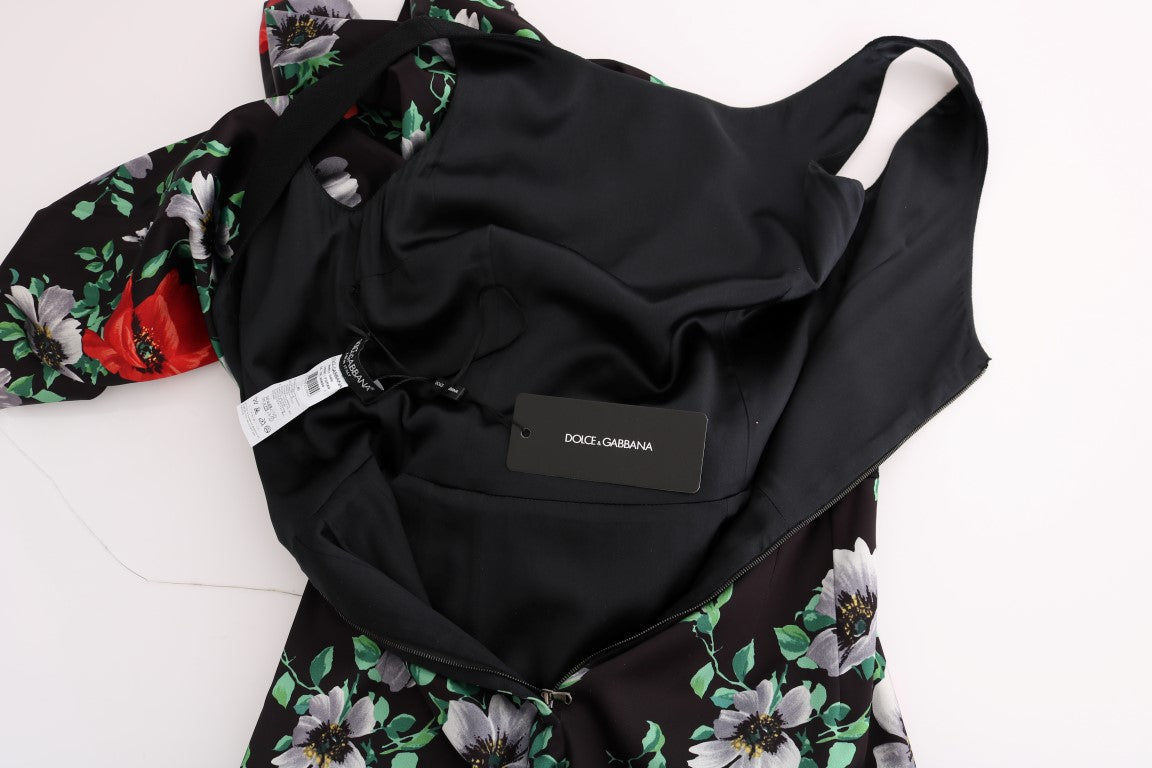 Robe fourreau longue extensible à imprimé floral multicolore Dolce & Gabbana