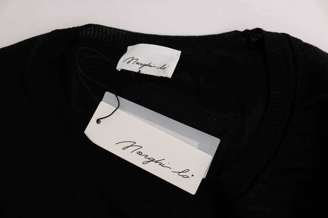 T-shirt chemisier MARGHI LO' noir 100 % laine