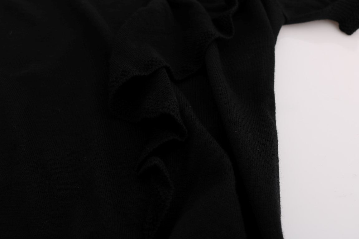 T-shirt chemisier MARGHI LO' noir 100 % laine