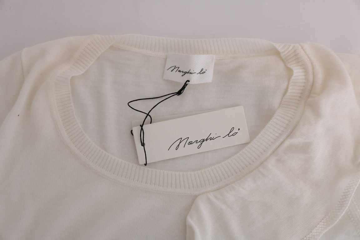 T-shirt chemisier blanc MARGHI LO' 100 % laine