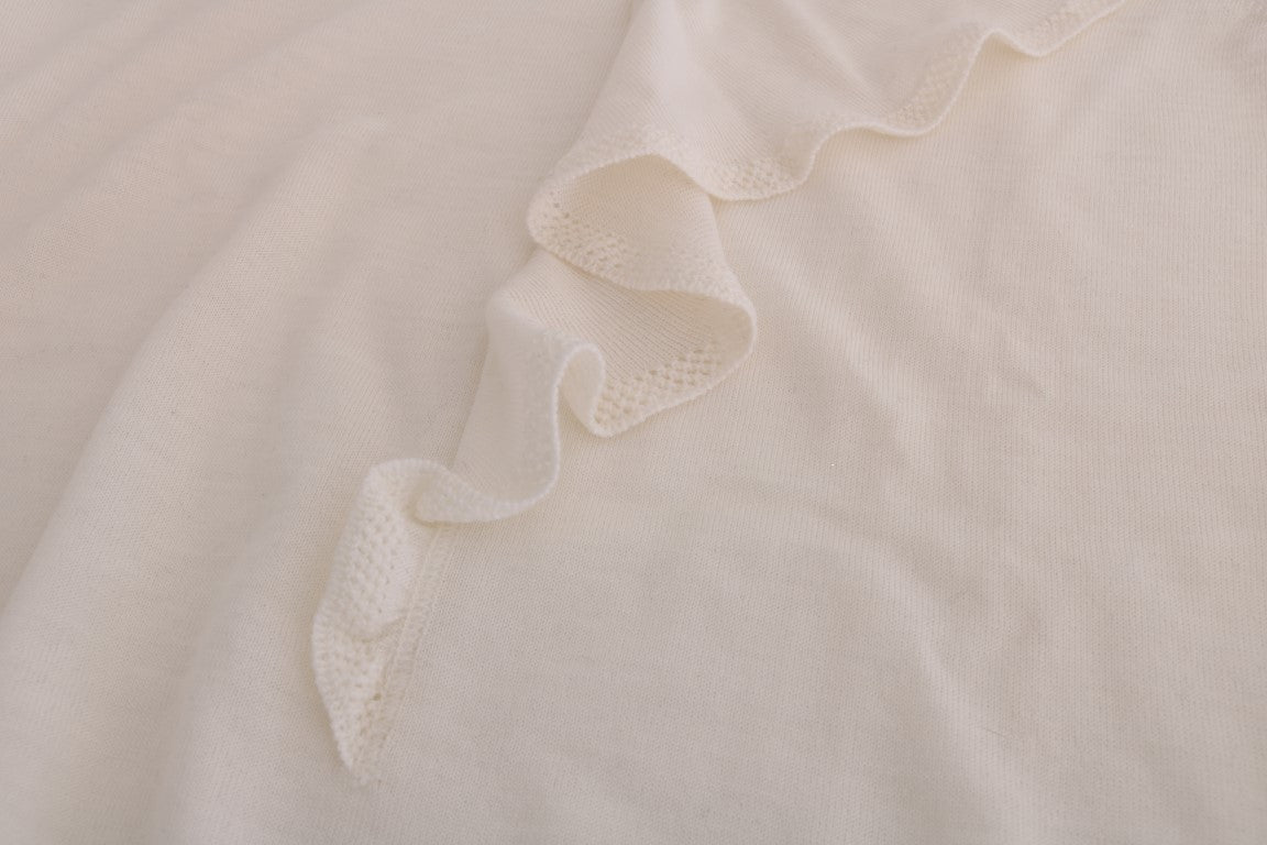 T-shirt chemisier blanc MARGHI LO' 100 % laine