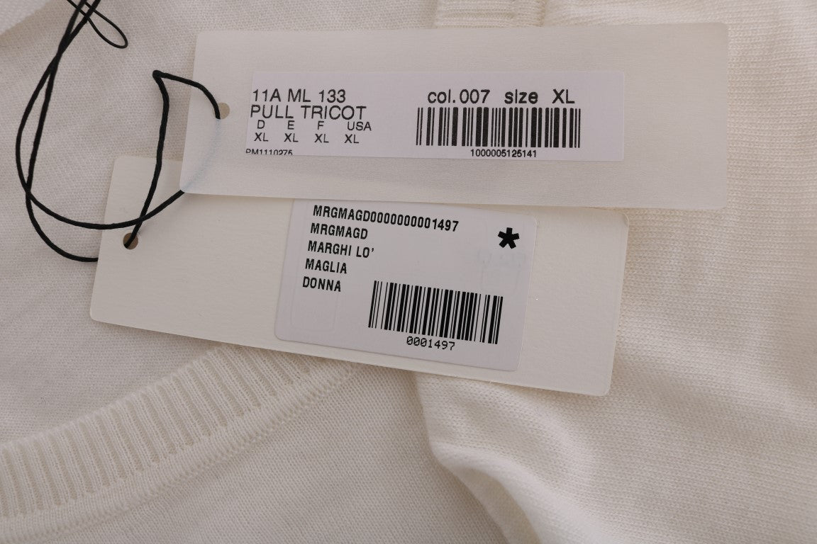 T-shirt chemisier blanc MARGHI LO' 100 % laine