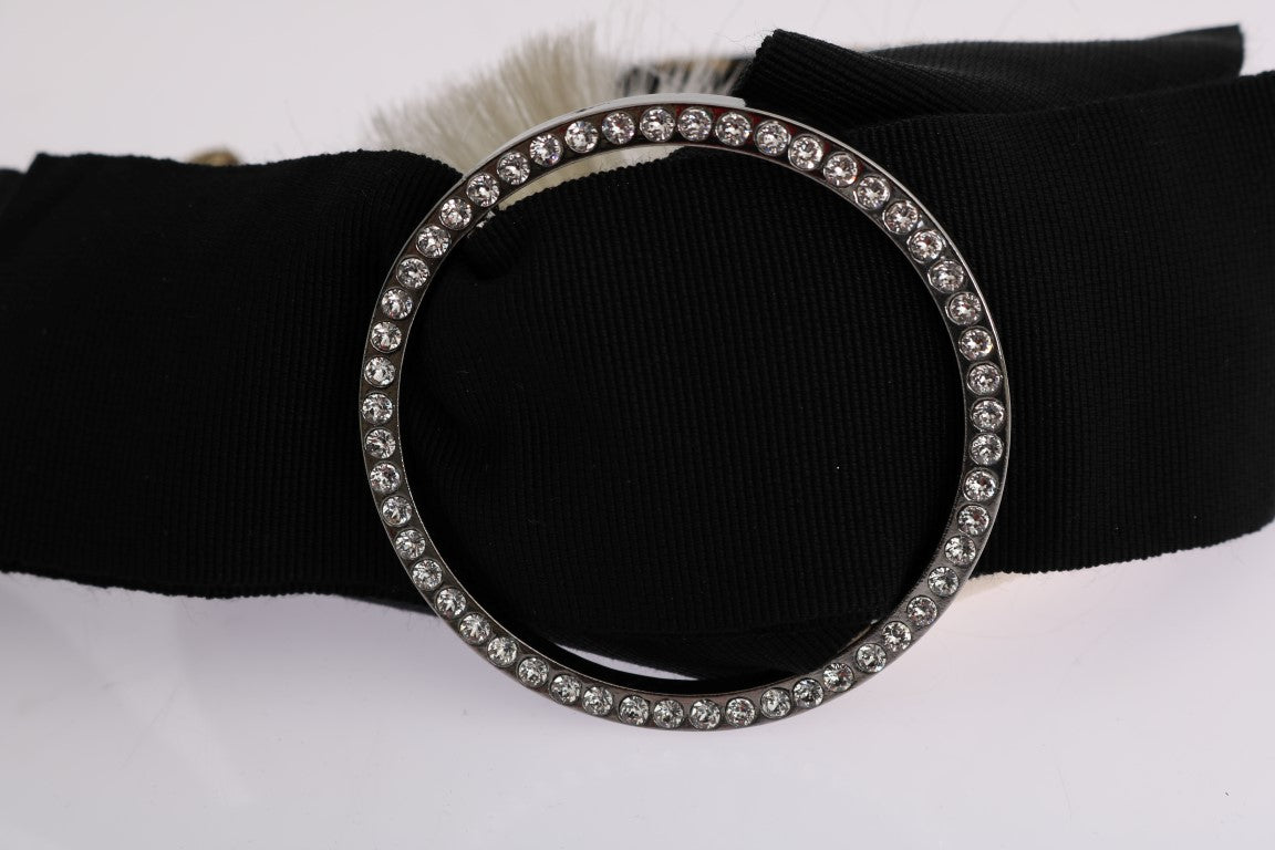 Bandeau diadème Dolce & Gabbana en cristal noir et blanc