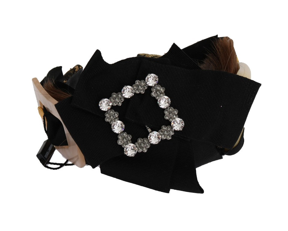 Bandeau à cheveux marron en cristal transparent Dolce & Gabbana