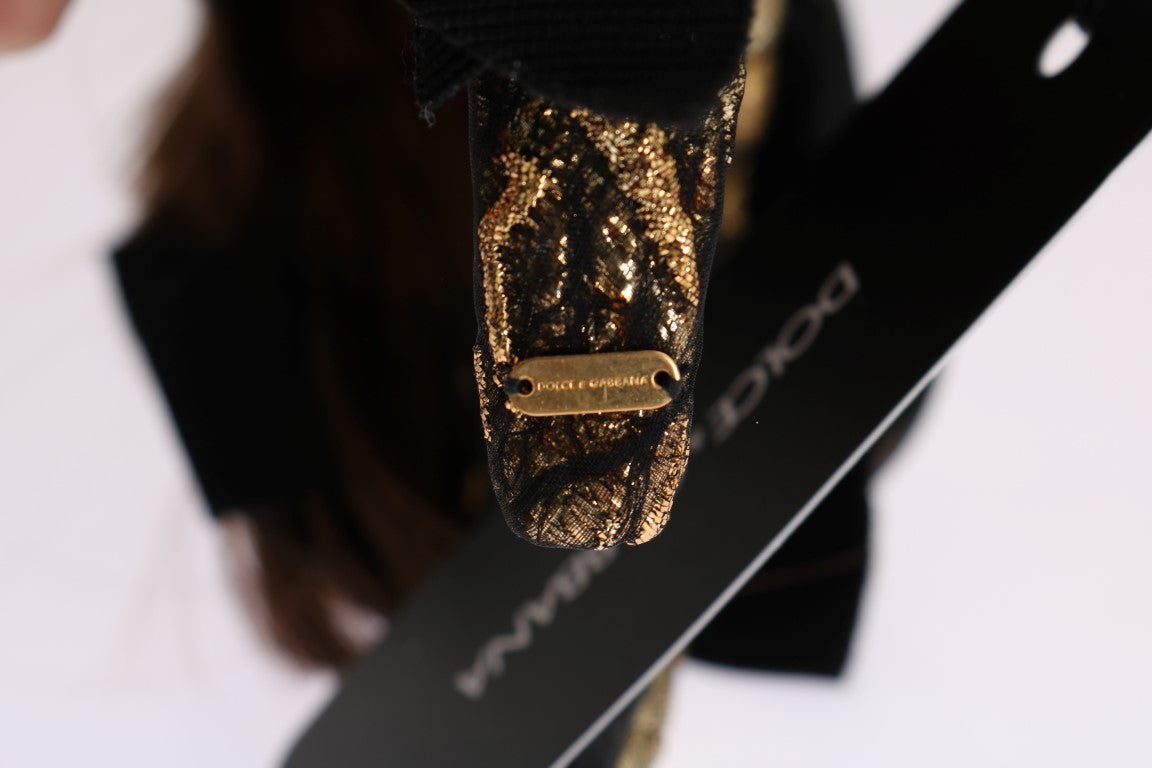 Bandeau à cheveux marron en cristal transparent Dolce & Gabbana