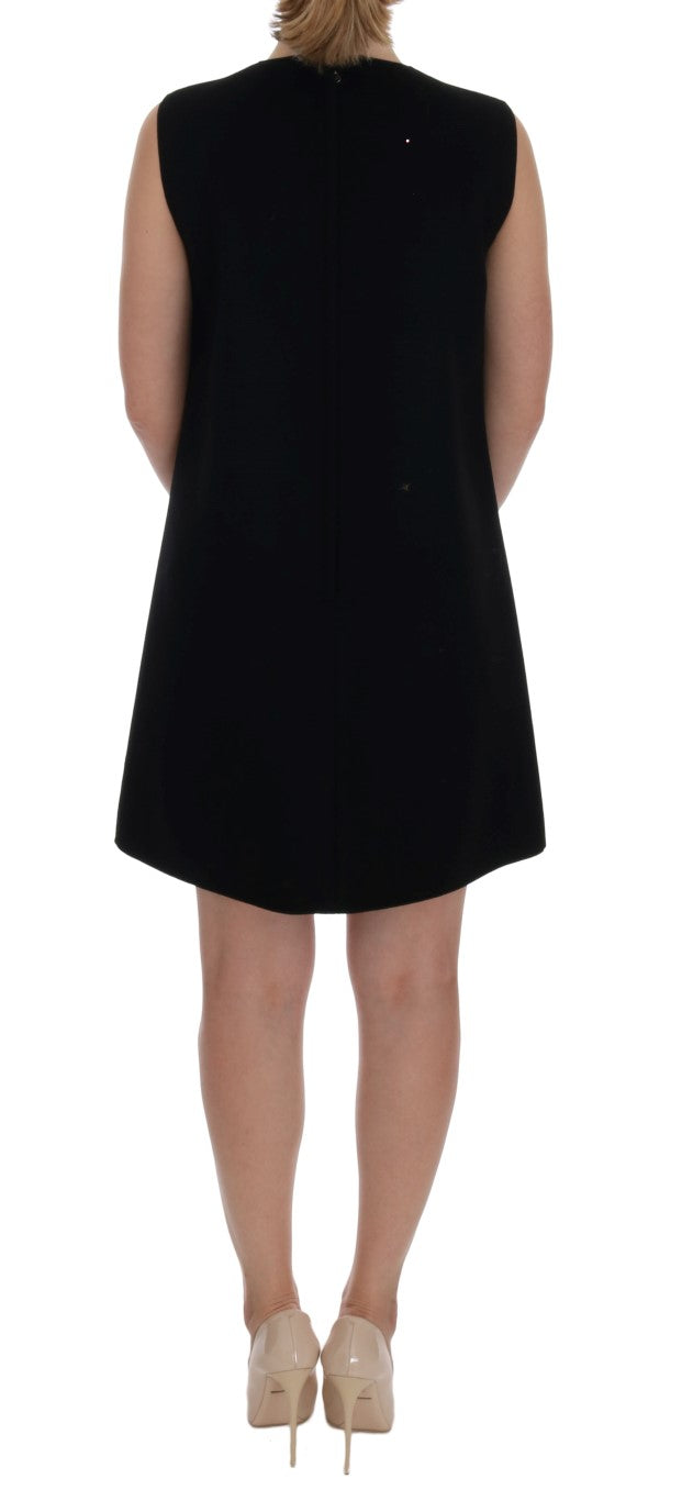 Robe droite noire en cristal Dolce & Gabbana I AM A PRINCESS
