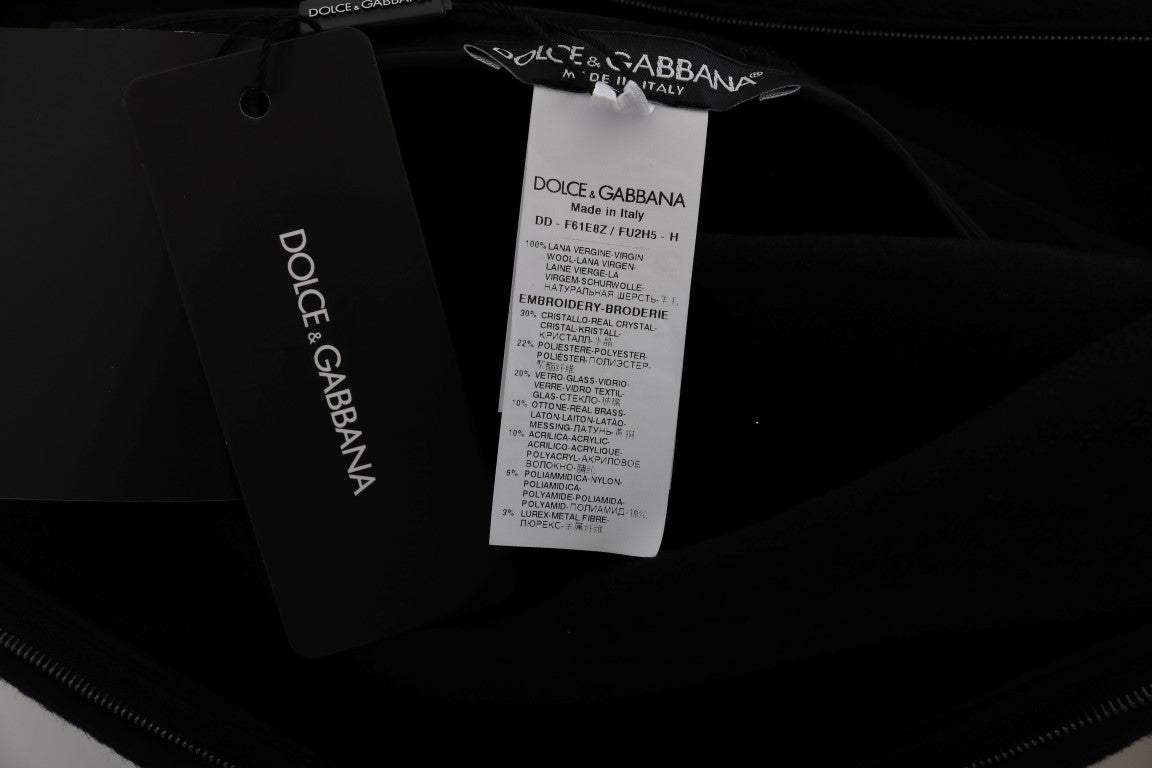 Robe droite noire en cristal Dolce & Gabbana I AM A PRINCESS