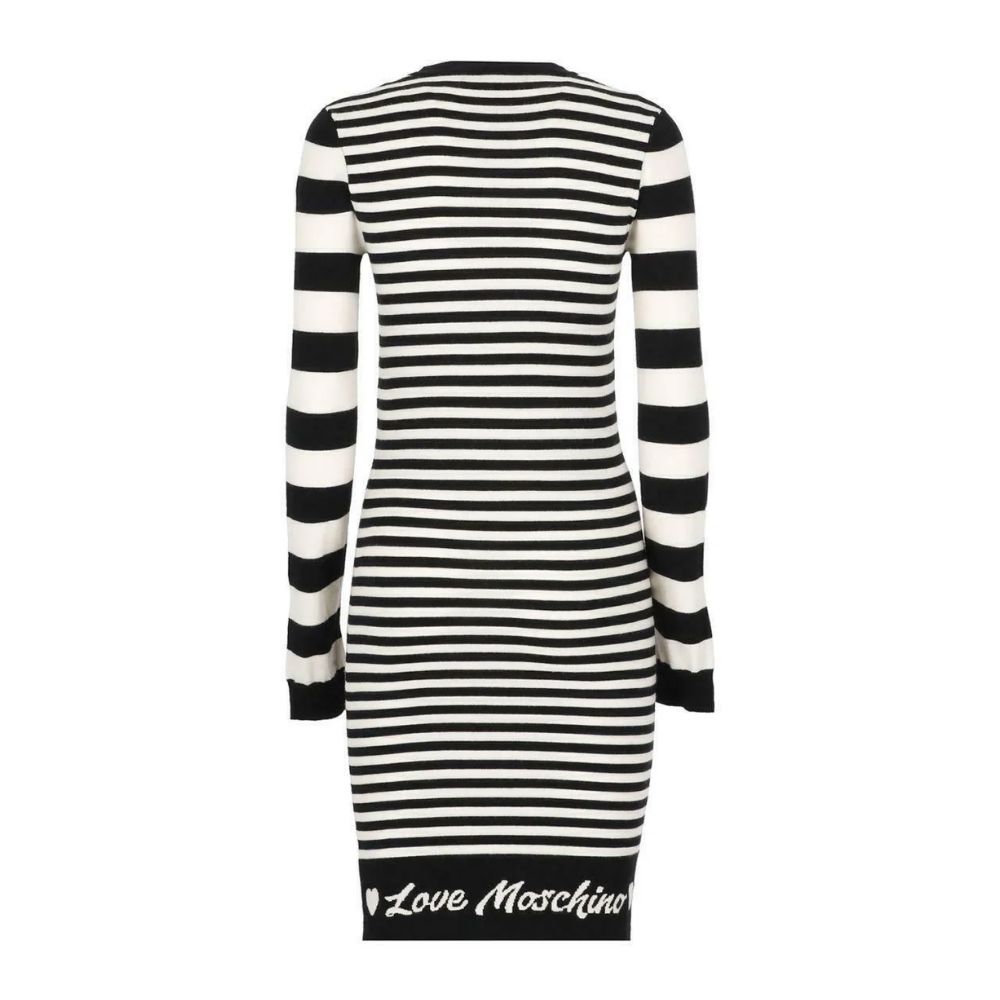 Robe élégante en maille rayée à manches longues Love Moschino