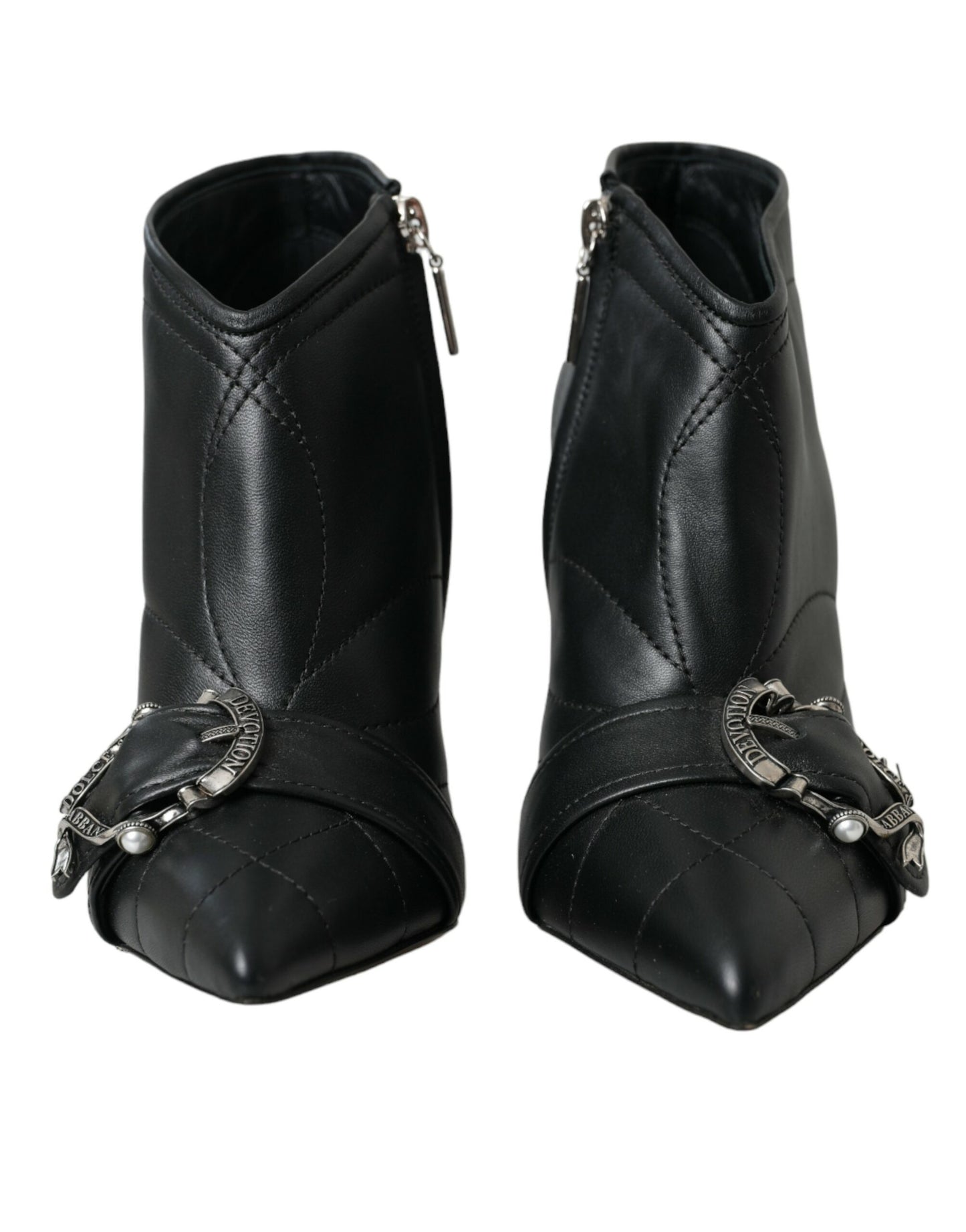 Bottes matelassées à boucles noires Dolce & Gabbana Devotion