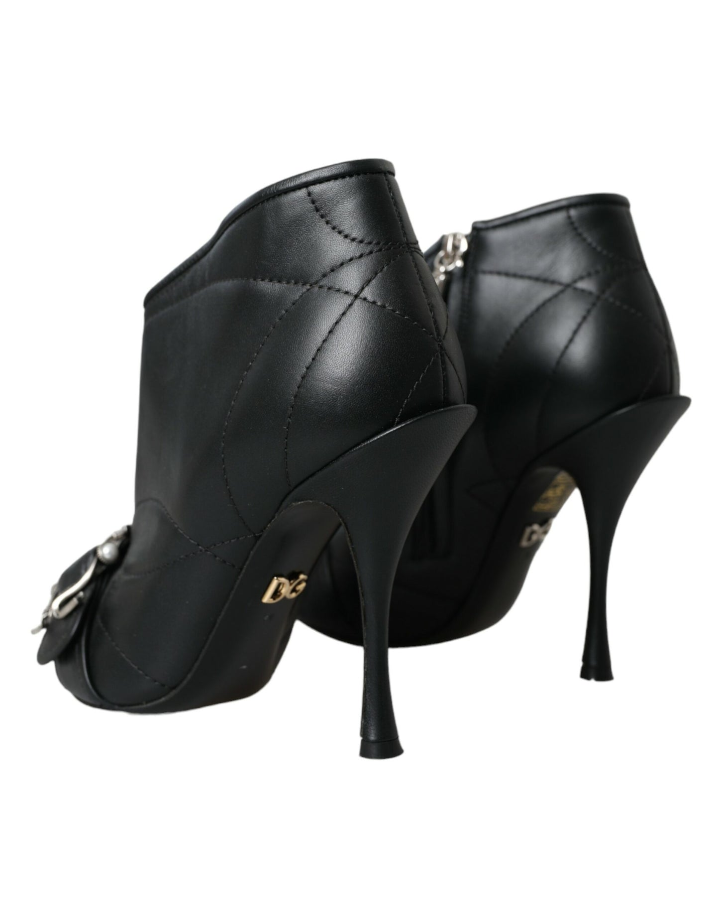 Bottes matelassées à boucles noires Dolce & Gabbana Devotion