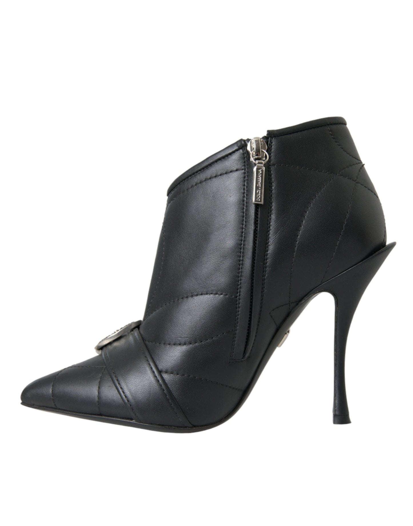 Bottes matelassées à boucles noires Dolce & Gabbana Devotion