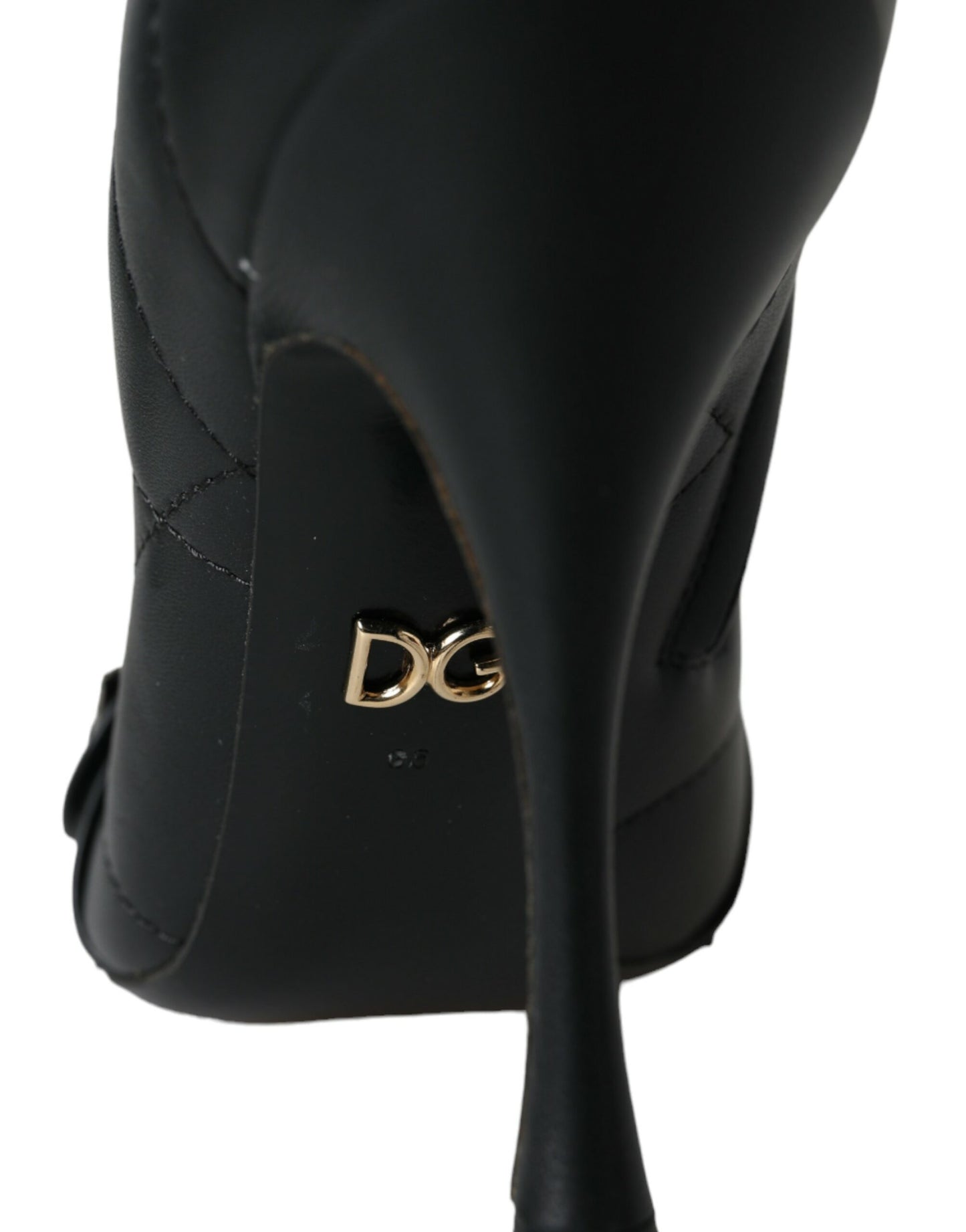 Bottes matelassées à boucles noires Dolce & Gabbana Devotion