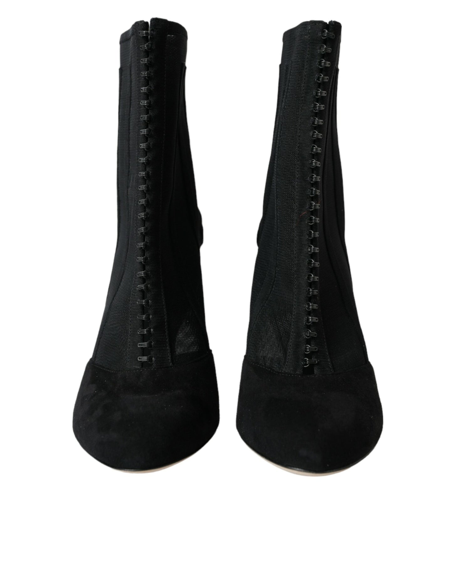 Bottines à talons aiguilles en maille noire Dolce & Gabbana