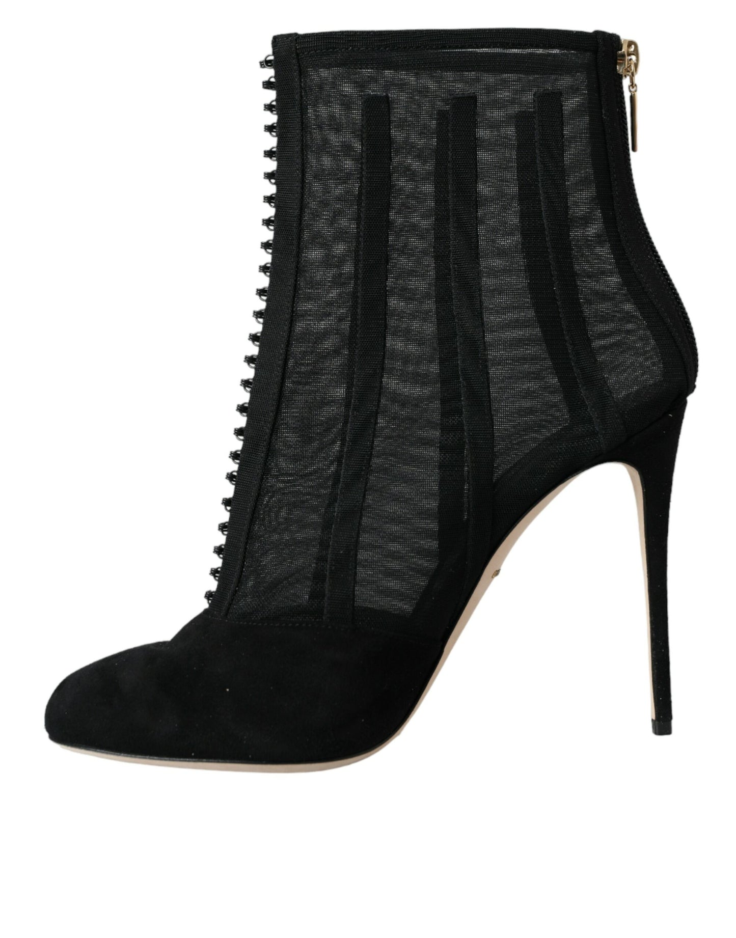 Bottines à talons aiguilles en maille noire Dolce & Gabbana