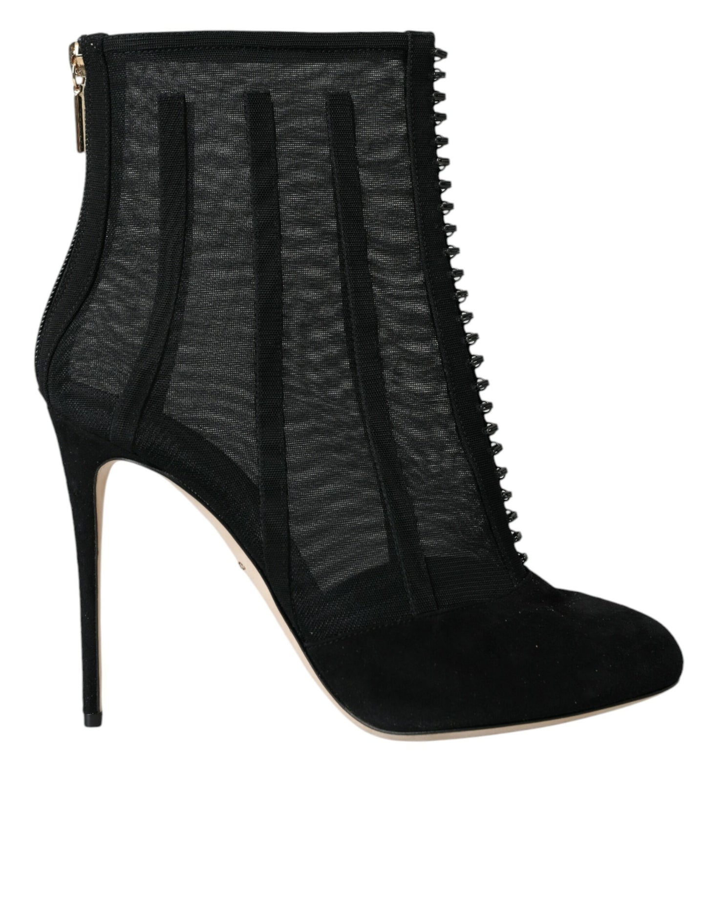 Bottines à talons aiguilles en maille noire Dolce & Gabbana