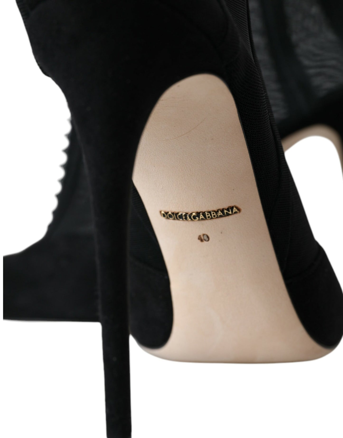 Bottines à talons aiguilles en maille noire Dolce & Gabbana