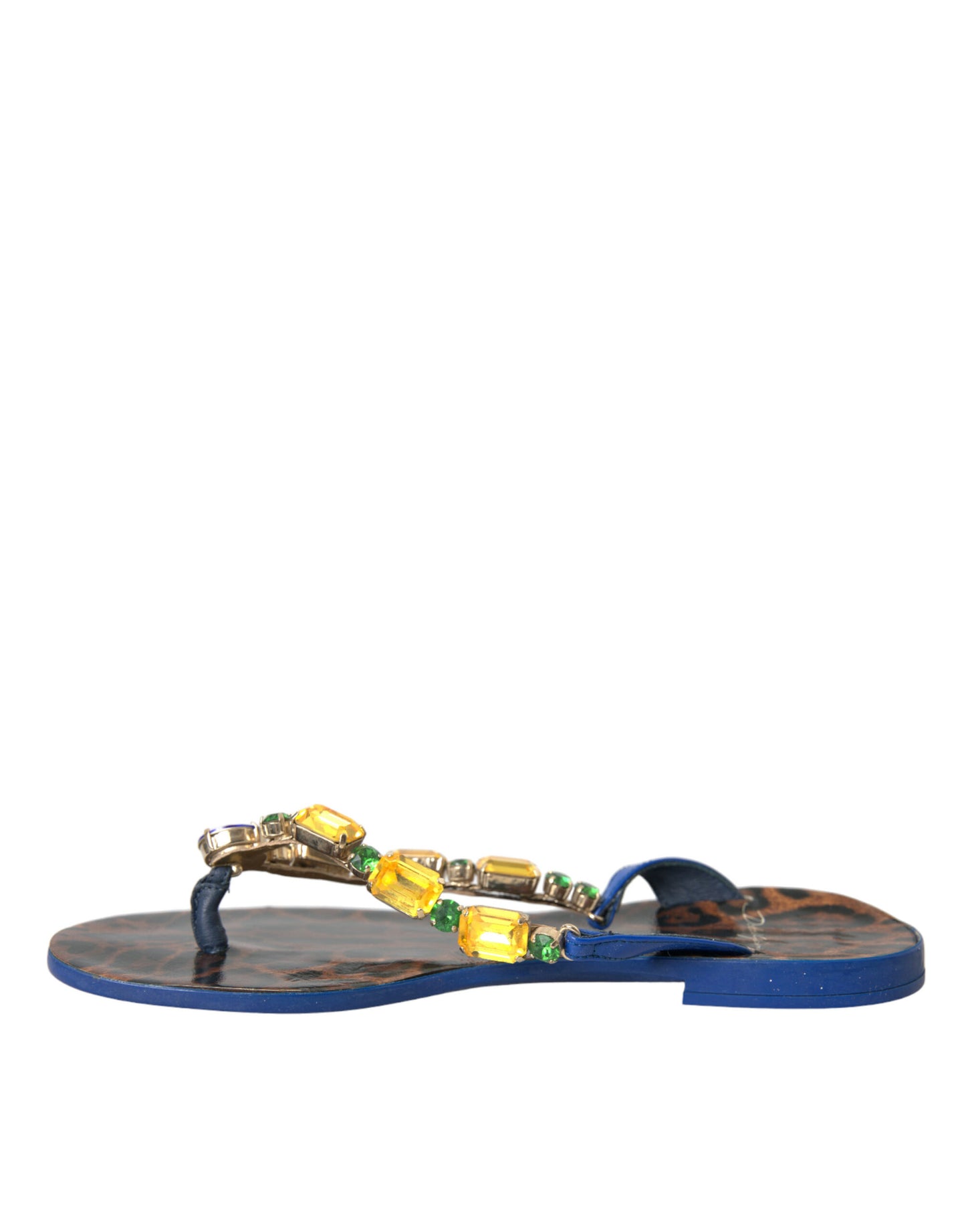 Chaussures de plage Dolce & Gabbana en cuir de veau bleu cristal