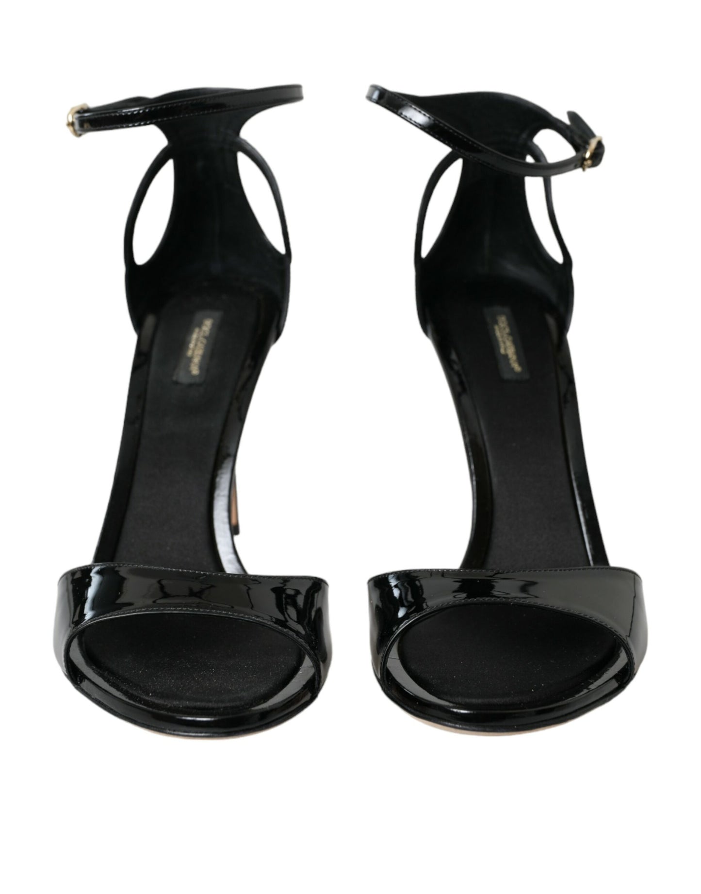 Sandales à talons en cuir noir Dolce & Gabbana KEIRA