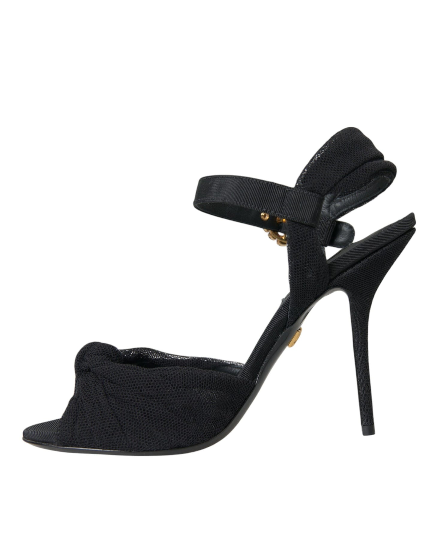 Sandales à talons en daim noir Dolce & Gabbana