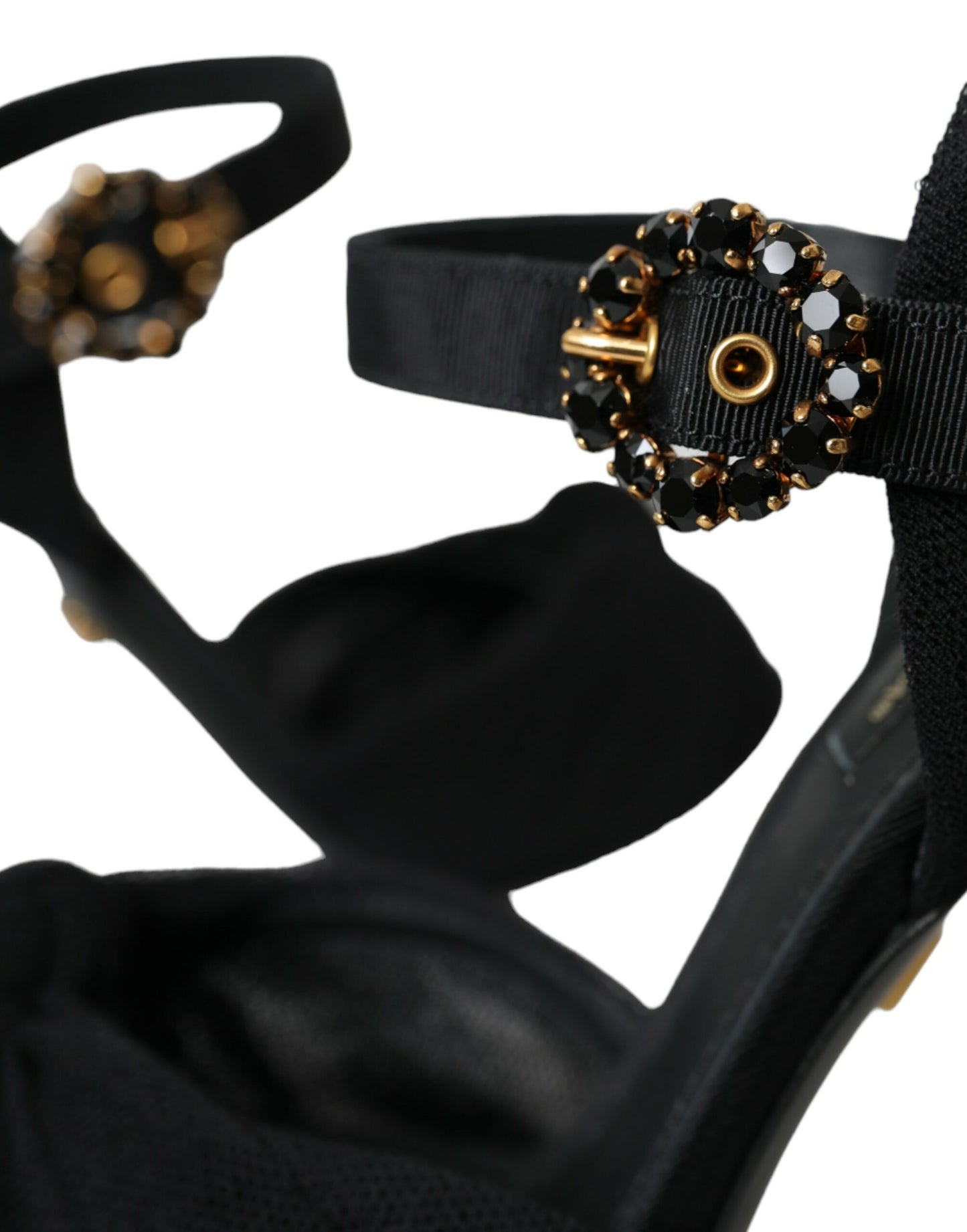 Sandales à talons en daim noir Dolce & Gabbana