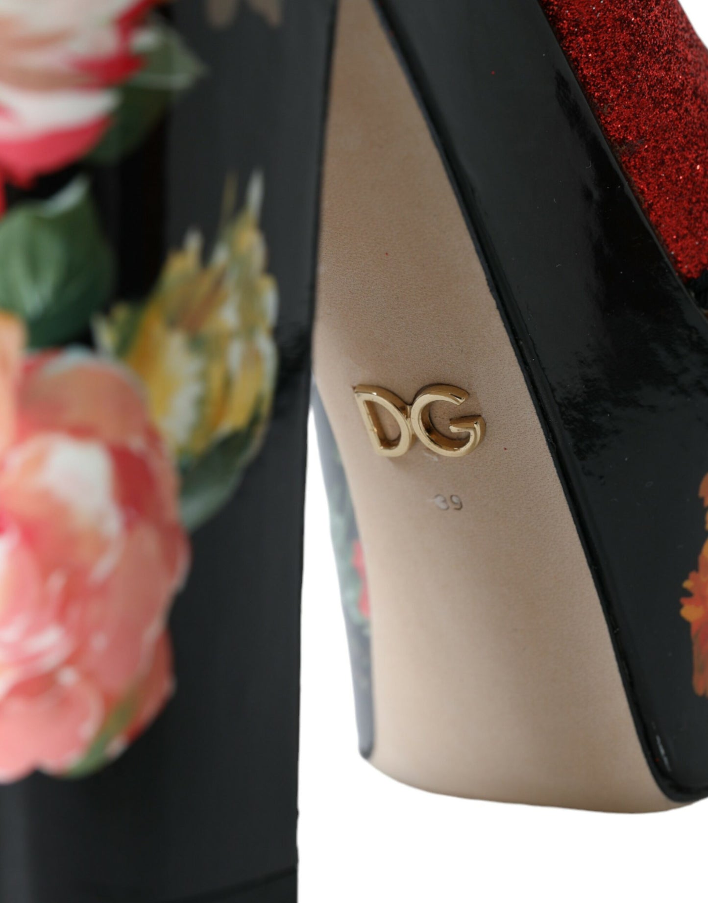 Sandales à plateforme en cristal floral multicolore Dolce & Gabbana