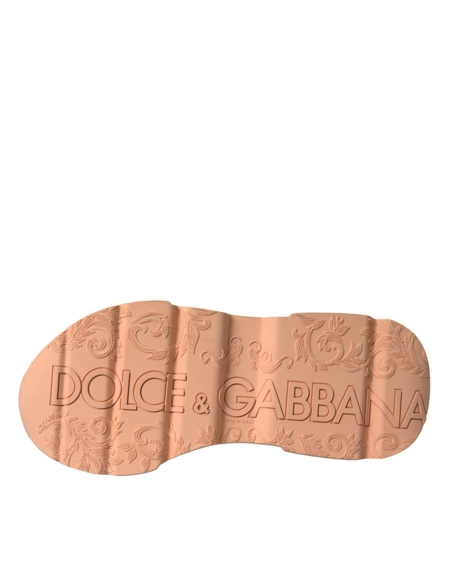 Dolce & Gabbana – Daymaster – Sneaker aus Leder in Weiß und Pfirsich