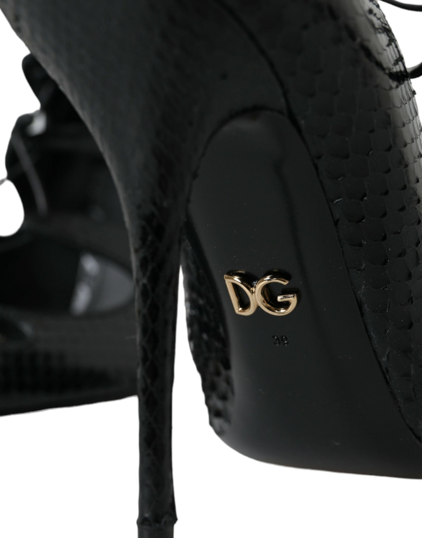 Escarpins Mary Jane en cuir python noir Dolce & Gabbana