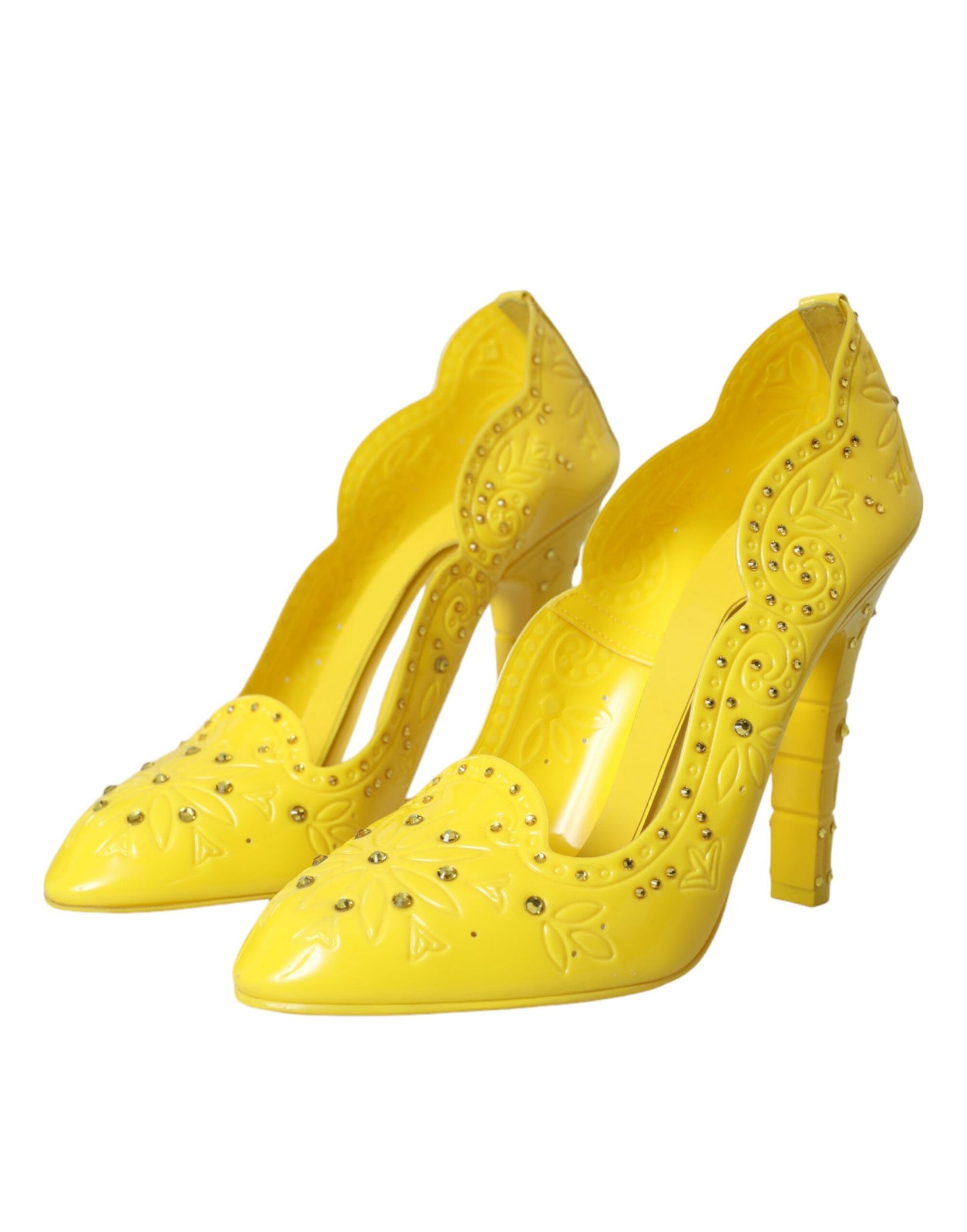 Escarpins à talons Dolce & Gabbana CINDERELLA en cristal jaune