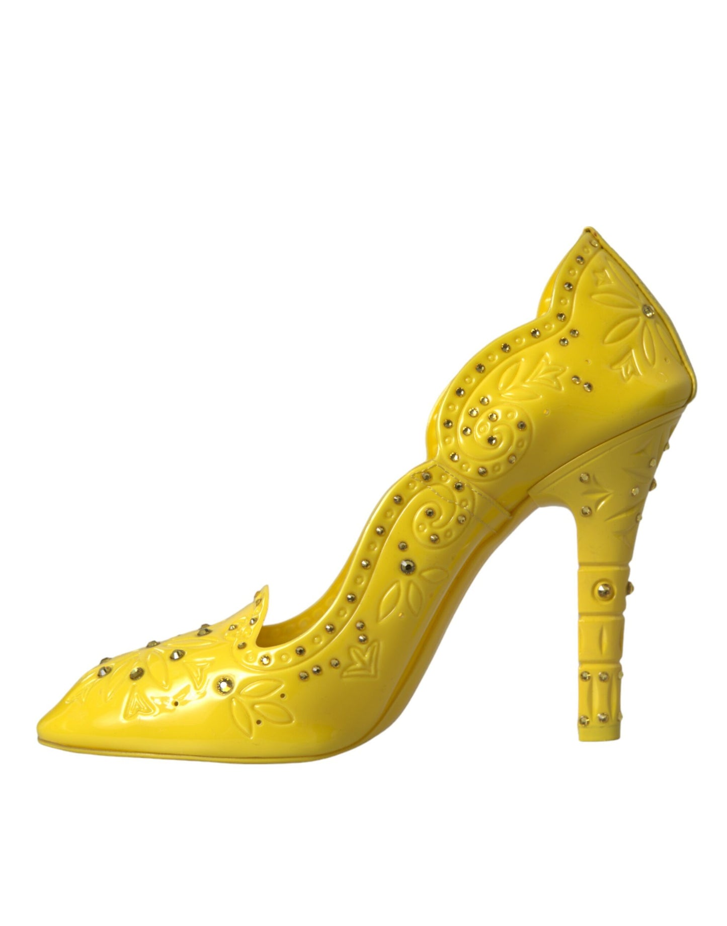 Escarpins à talons Dolce & Gabbana CINDERELLA en cristal jaune