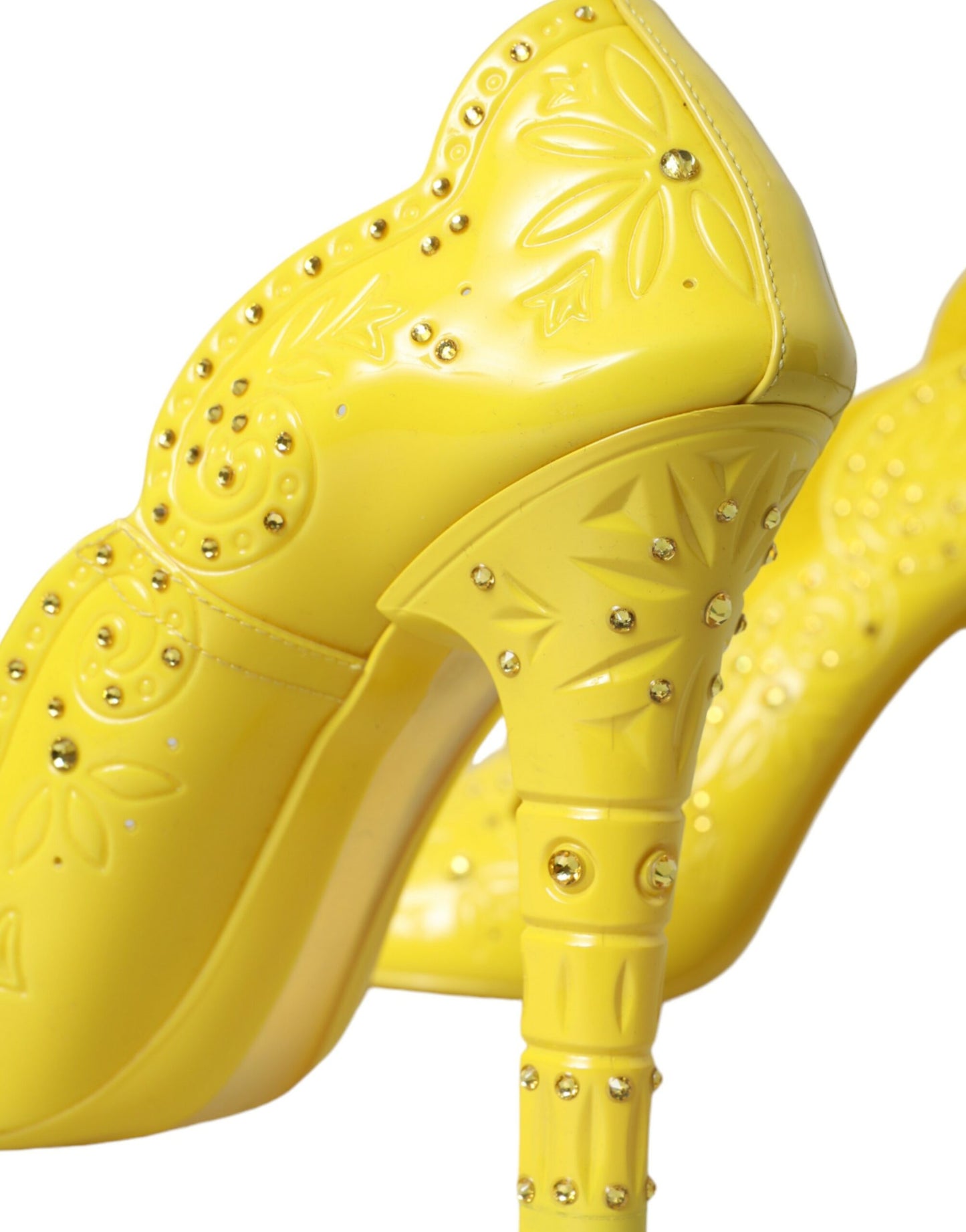 Escarpins à talons Dolce & Gabbana CINDERELLA en cristal jaune