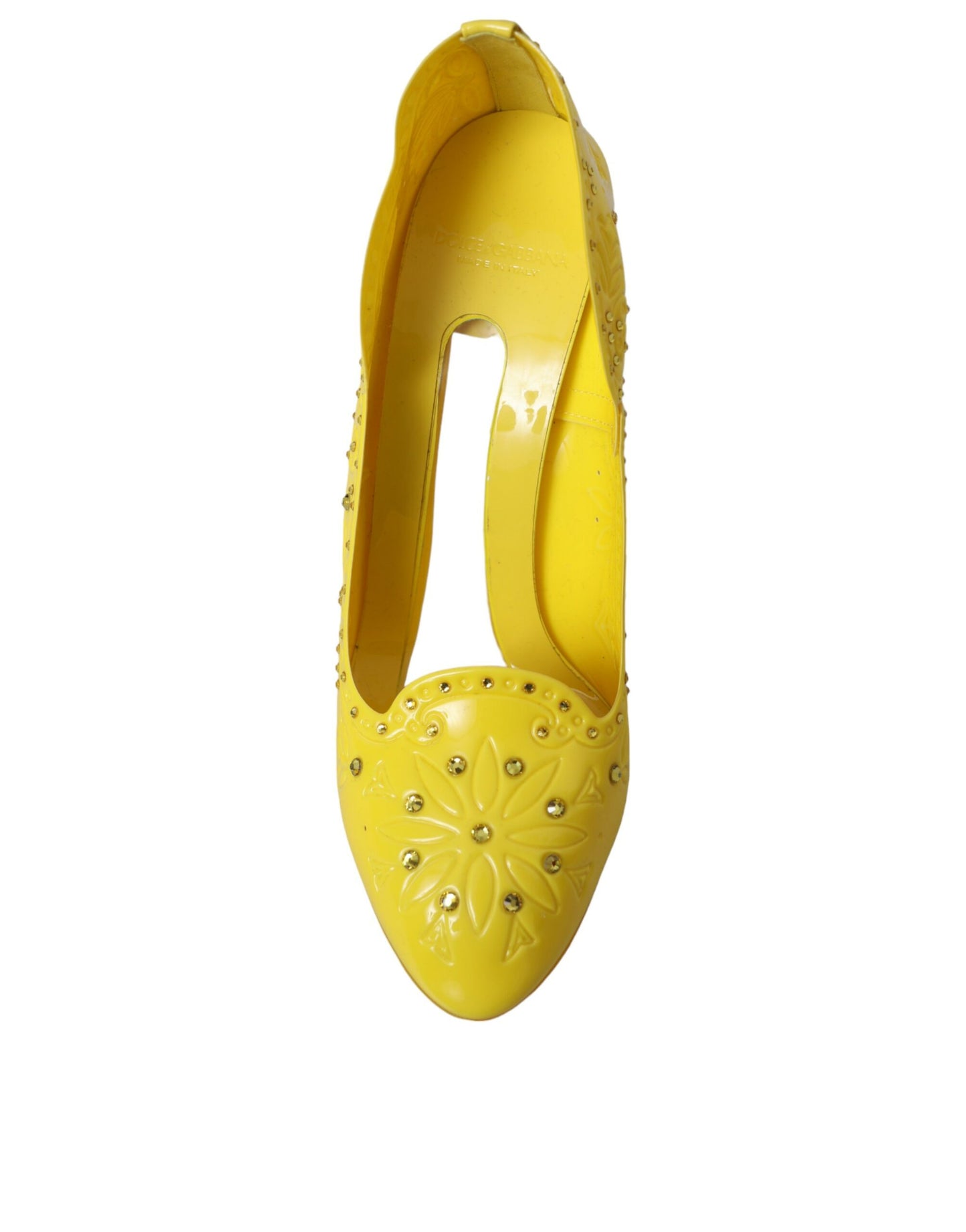 Escarpins à talons Dolce & Gabbana CINDERELLA en cristal jaune