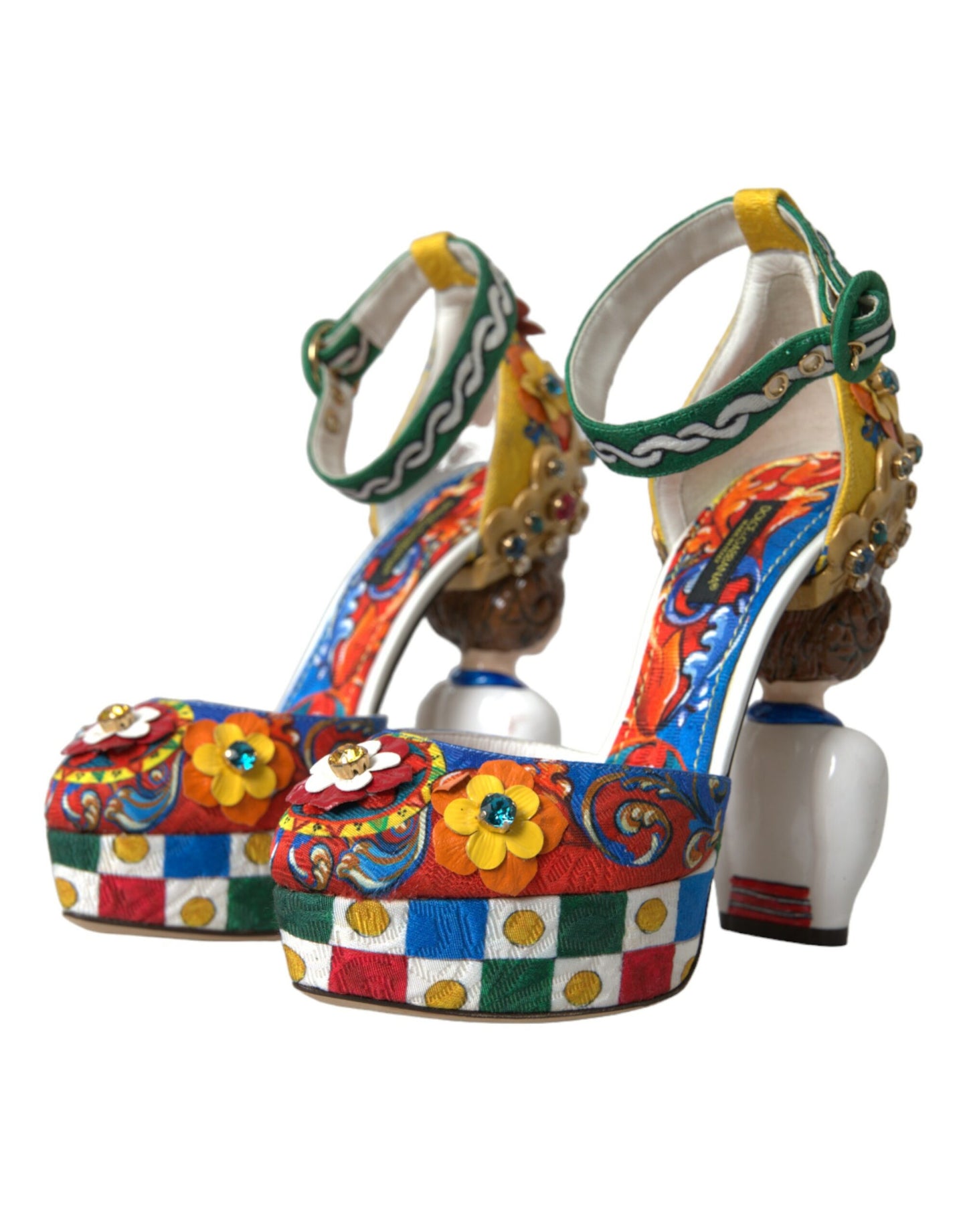 Dolce & Gabbana Sandales multicolores ornées Carretto