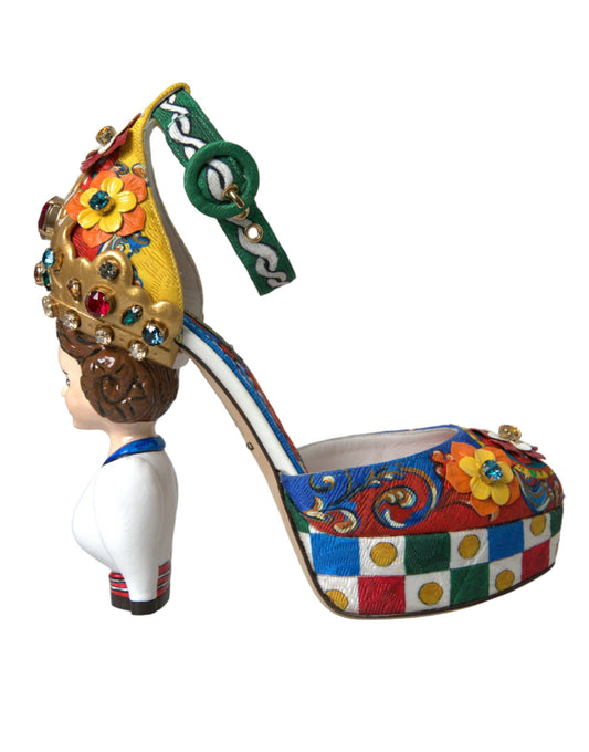 Dolce & Gabbana Sandales multicolores ornées Carretto