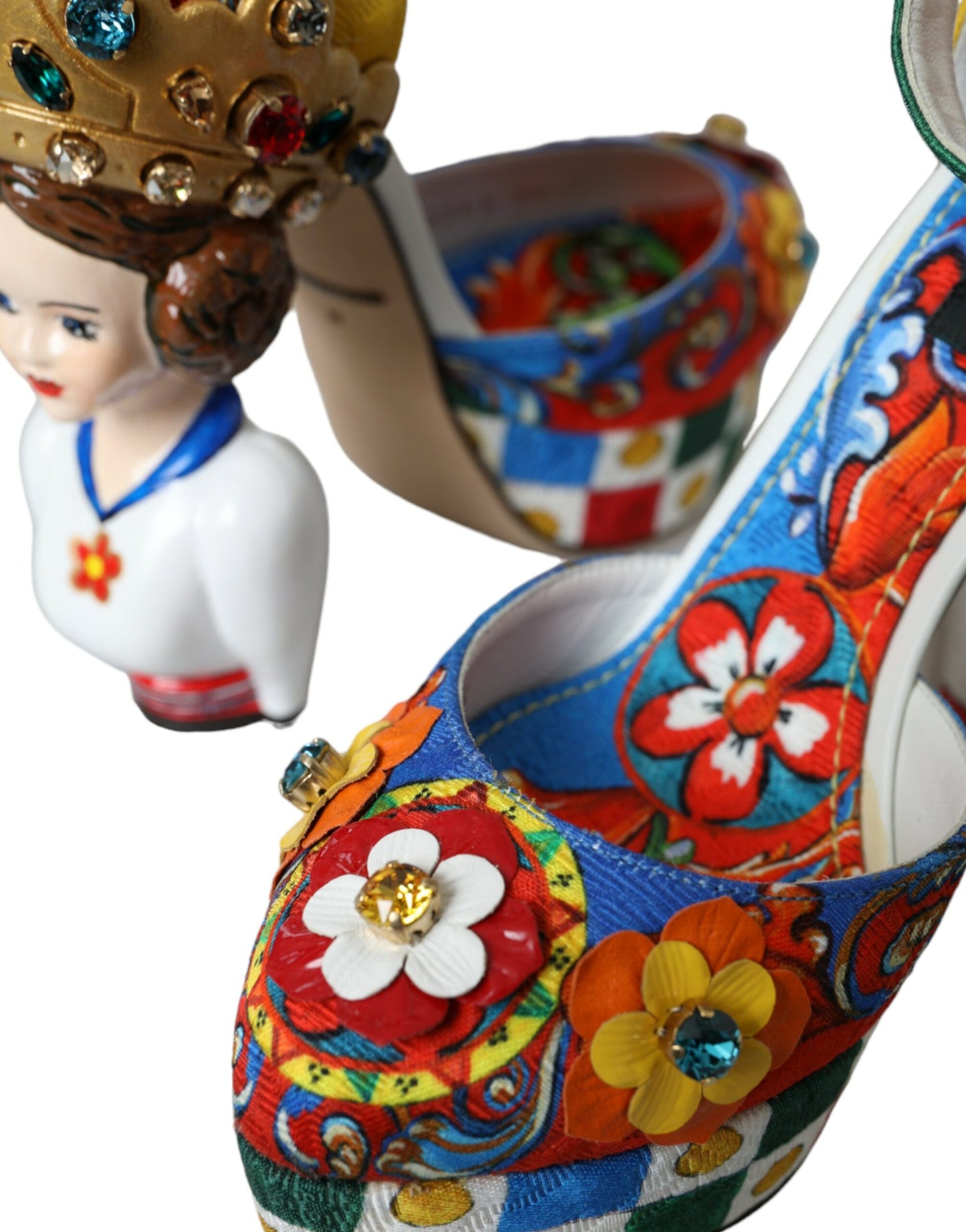 Dolce & Gabbana Sandales multicolores ornées Carretto