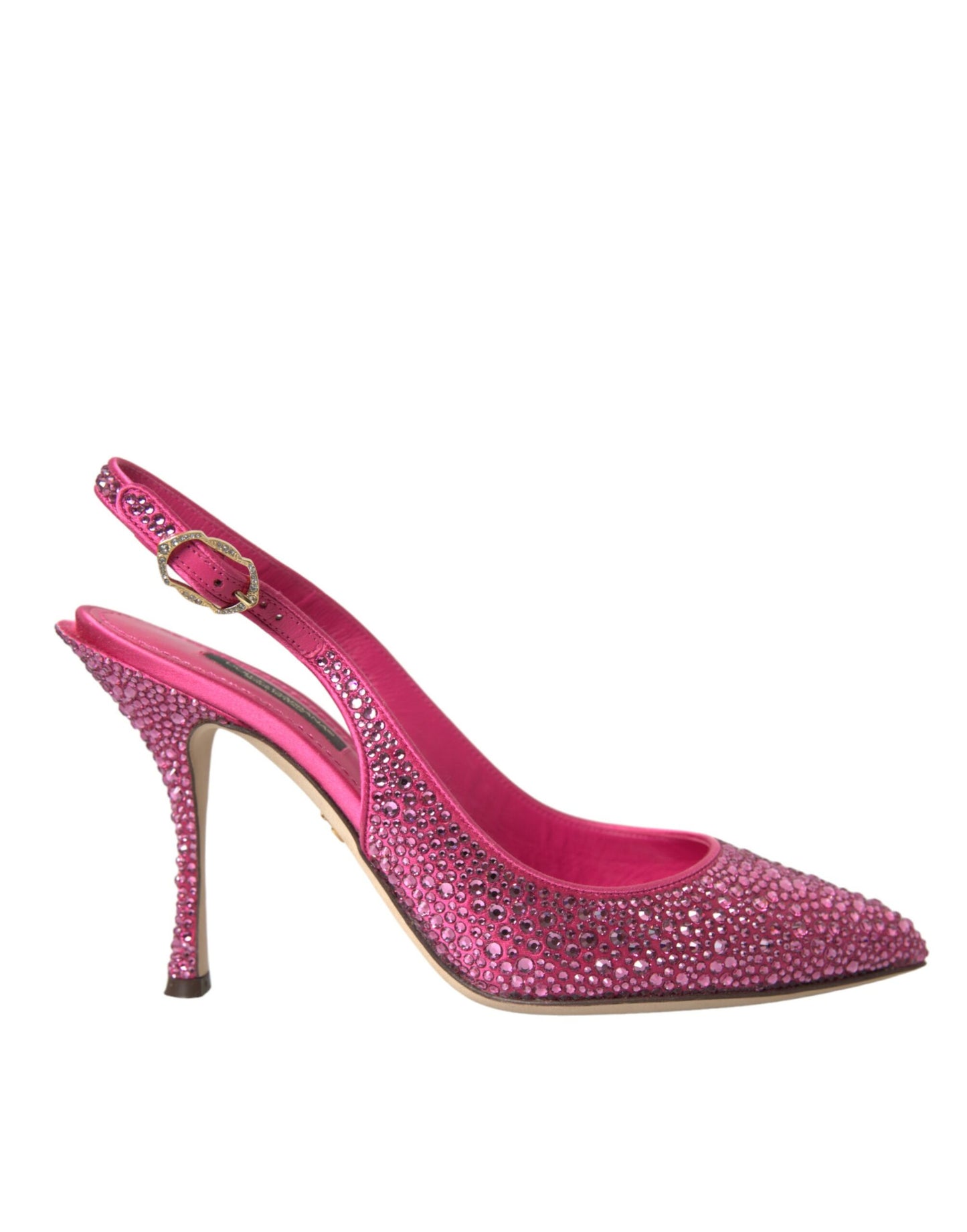 Escarpins Dolce & Gabbana roses à brides arrière et cristaux