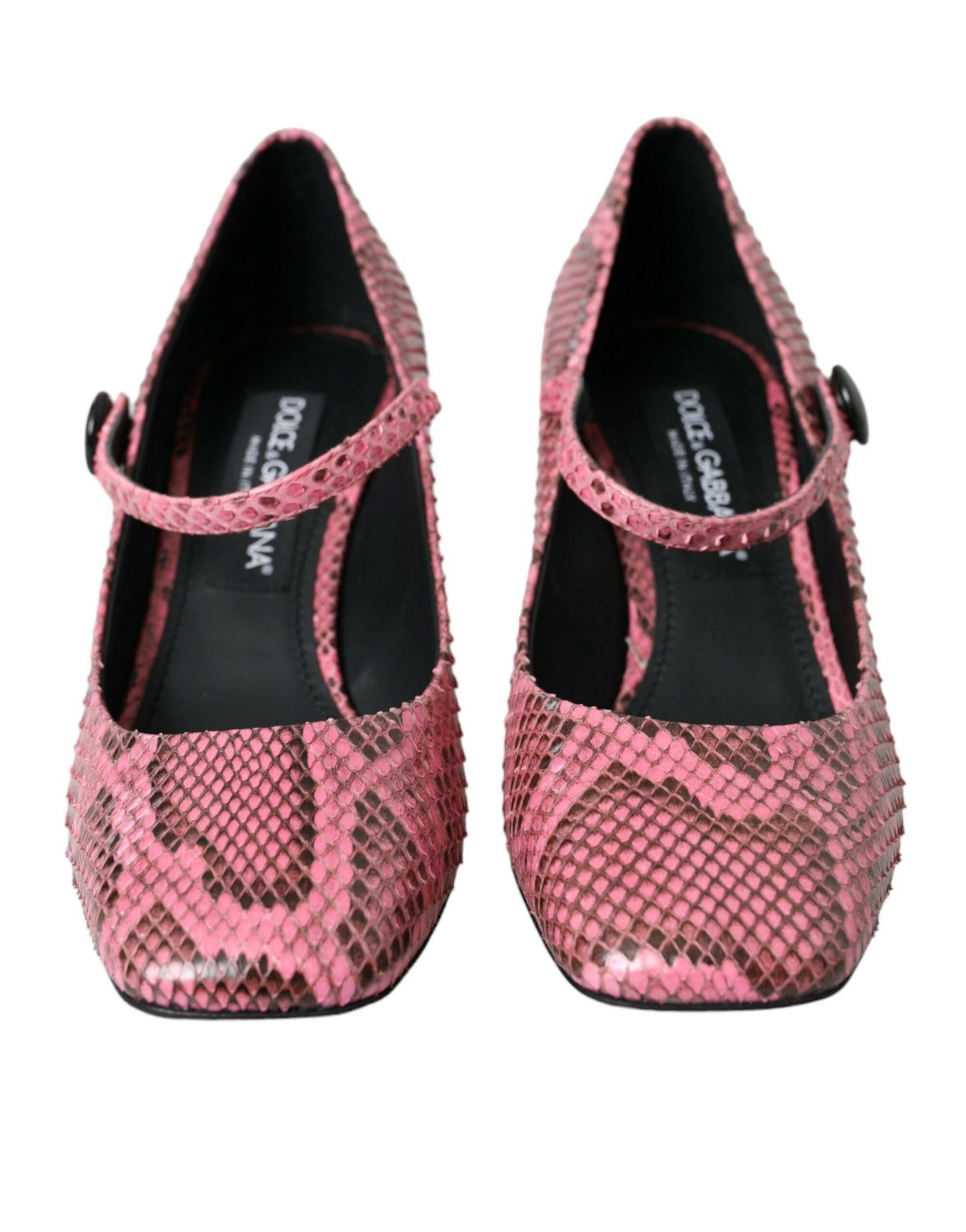 Chaussures à talons Mary Jane en cuir python rose Dolce & Gabbana